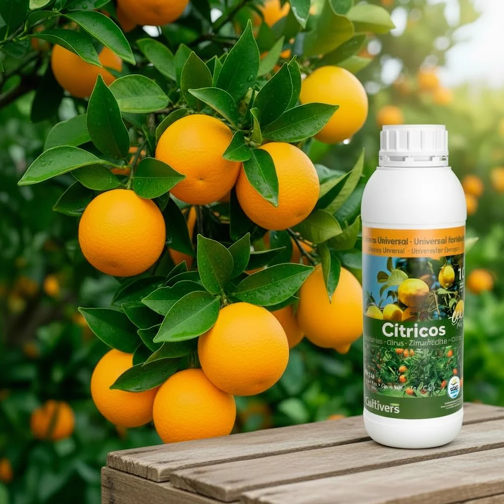 CULTIVERS Abono Cítricos Líquido Ecológico 1L NPK Hierro Zinc Cobre Manganeso Molibdeno Boro + 6% Aminoácidos Fertilizante