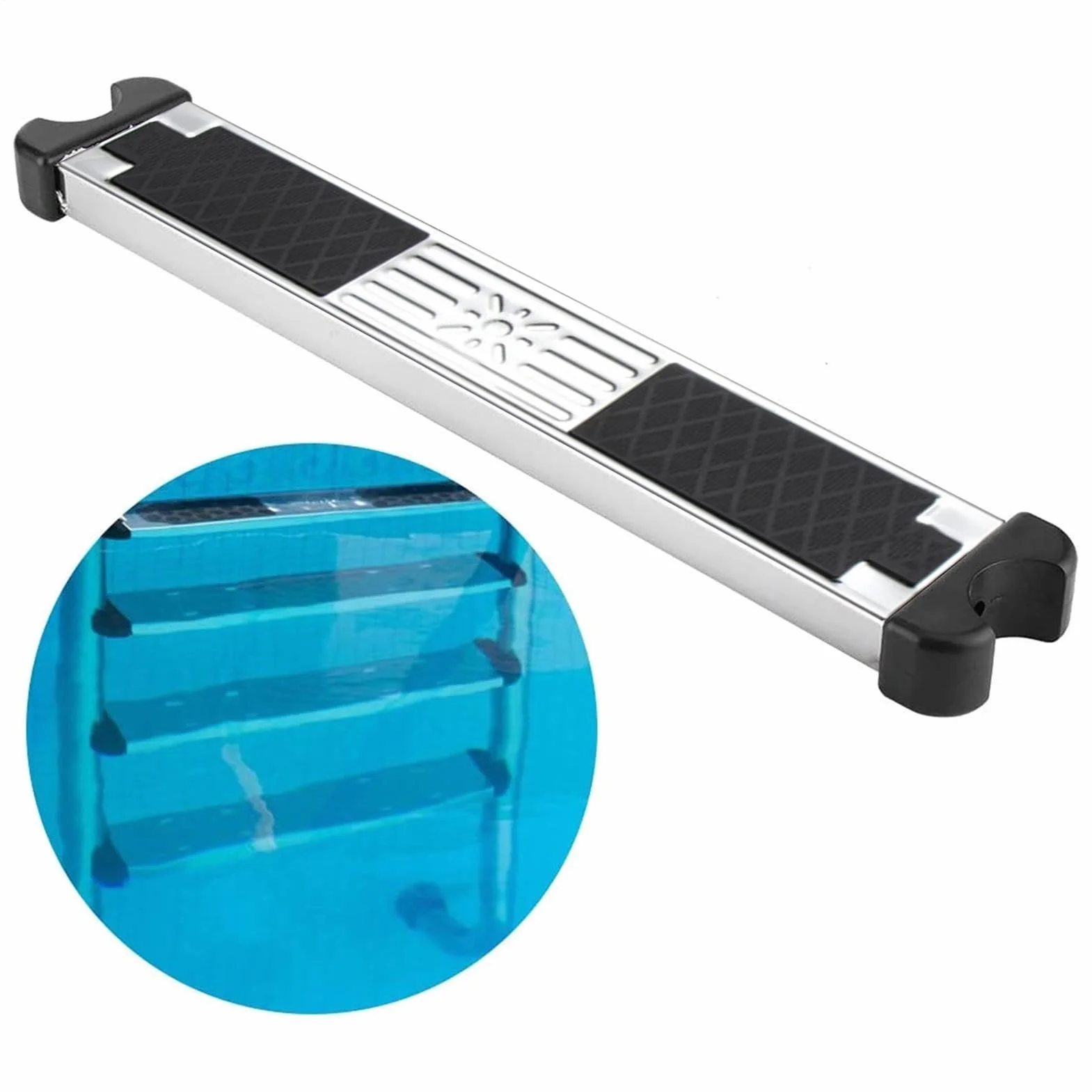 Peldaño Recambio Escalera Piscina Acero Inoxidable 304 50cm Escalón Antideslizante Goma