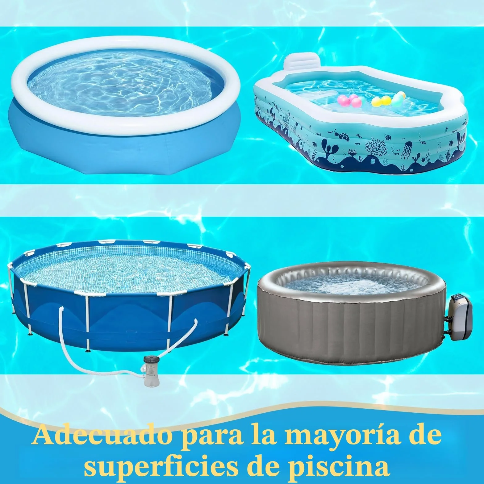 Hymarvo Cinta Reparación Piscinas PVC 10x150cm Impermeable Kit Parches Piscina