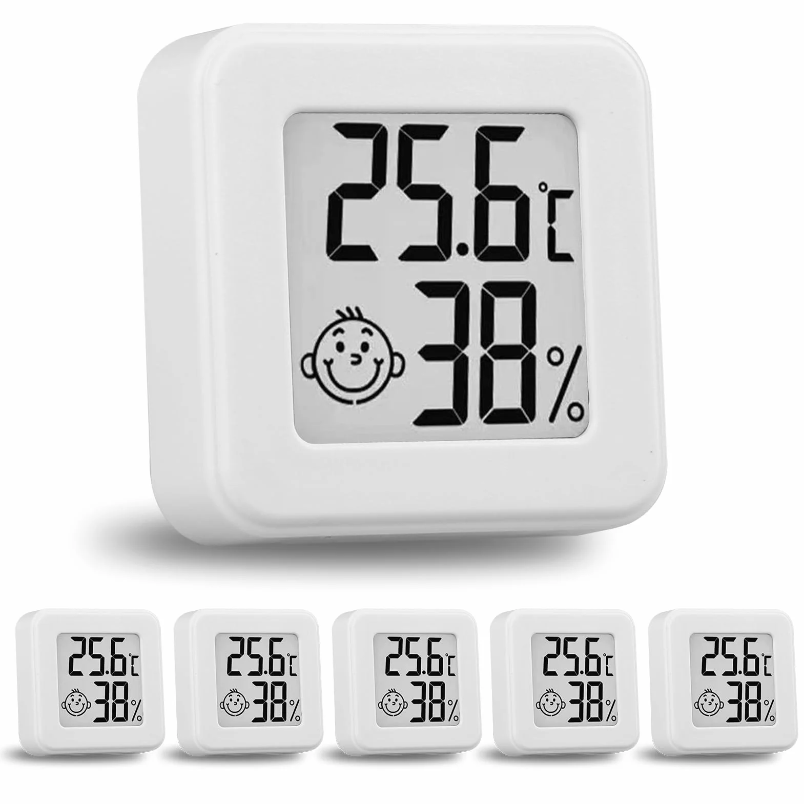 Higrómetro Termómetro Digital Interior 6 Piezas, Medidor de Temperatura y Humedad con Pantalla LED
