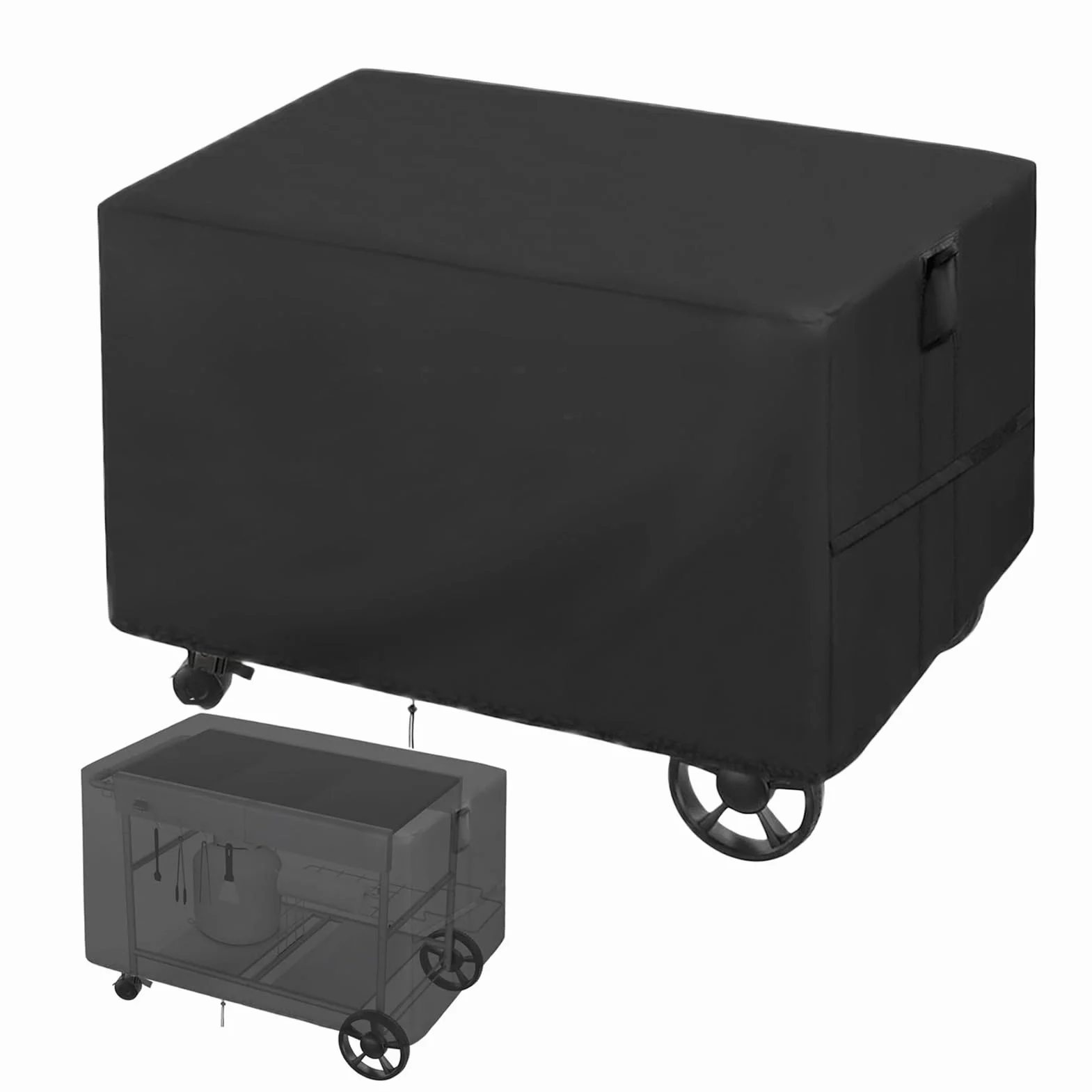 Cubierta para Carro de Barbacoa – Cubre el Polvo para carros de | barbacoa, tejido Oxford resistente al con asas laterales para jardín, terraza, césped, playa, espacios abiertos apasionados d