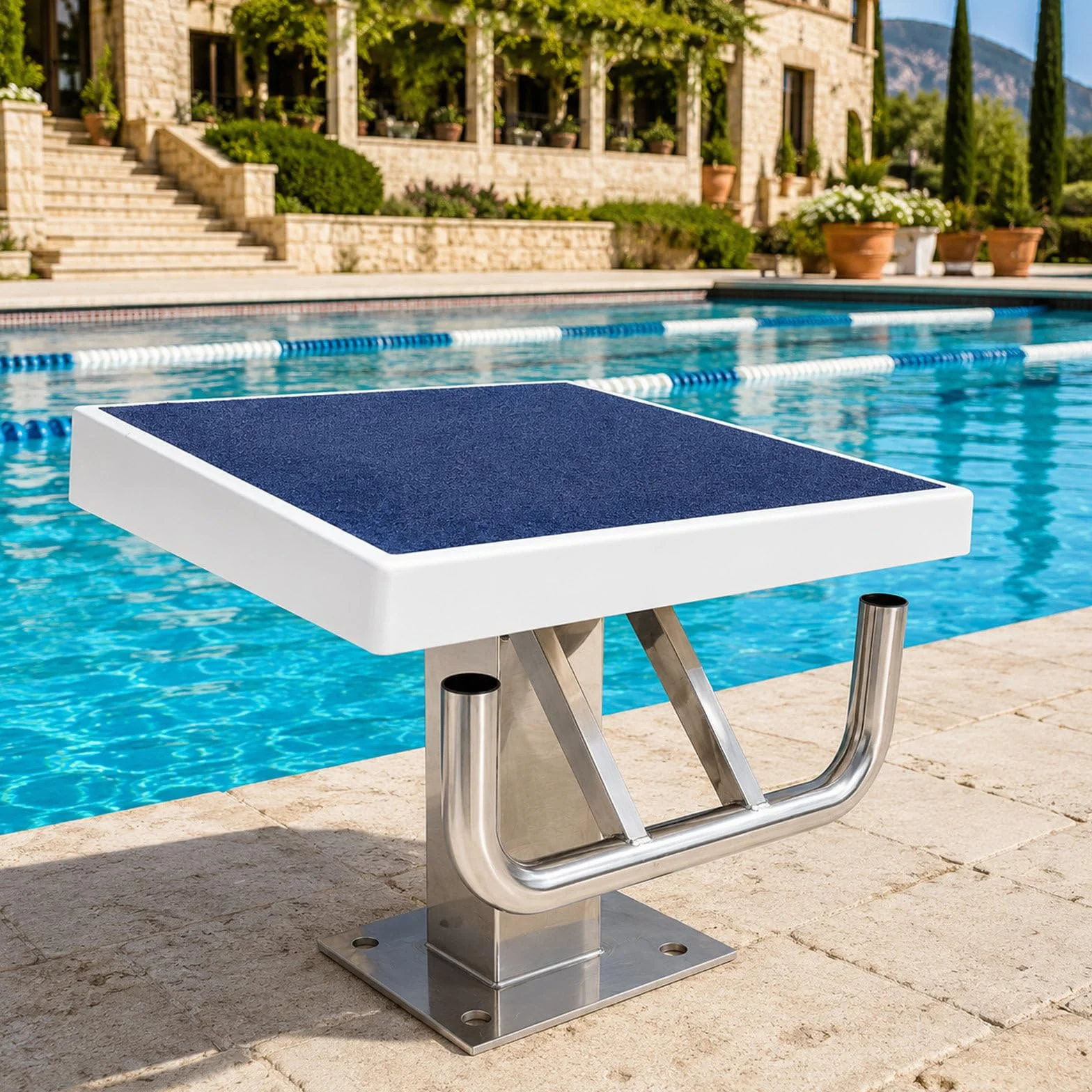 Plataforma De Salida para Piscina, Trampolín Antideslizante 9° Acero Inoxidable 304