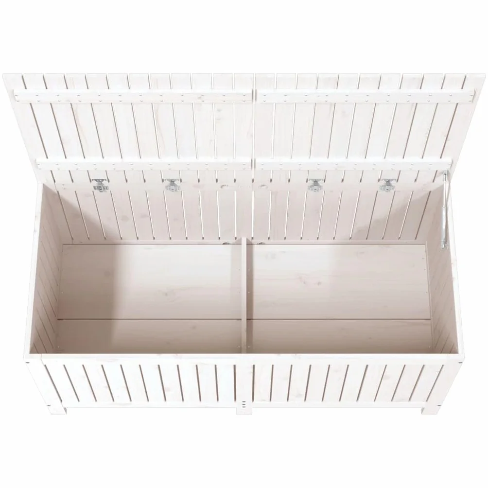 vidaXL Caja de Almacenaje Baúl Herramientas Madera Pino Blanco 147x68x64 cm