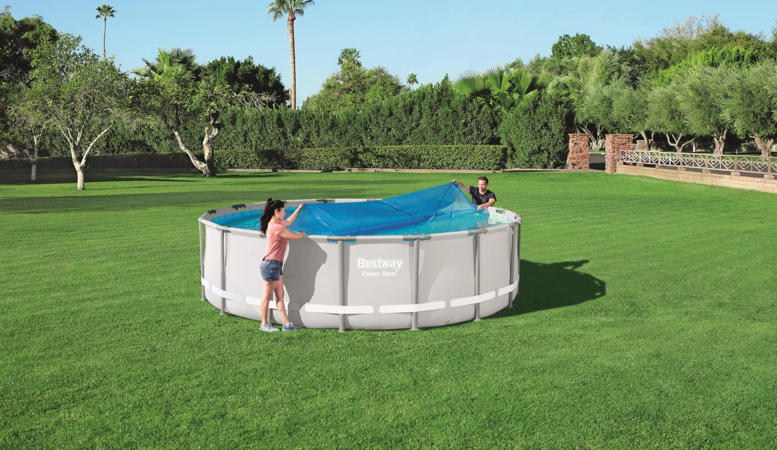 Bestway 58253 Cubierta solar para piscina Steel Pro 488 cm