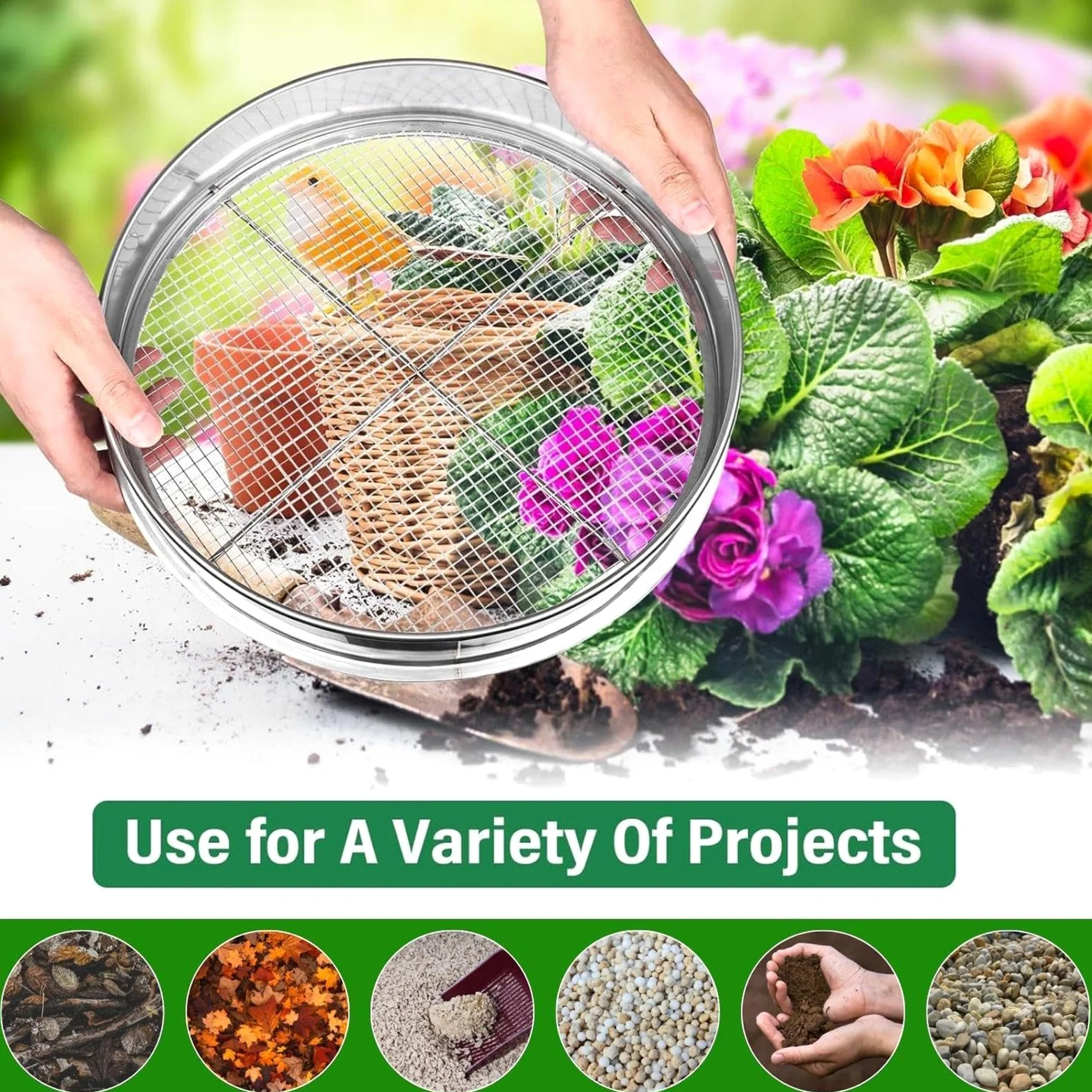 Tamizador De Compost Fácil Instalación Liberación Rápida Criba de Jardín | Criba de Tierra para Grava Serrín Vermicompost Hierba
