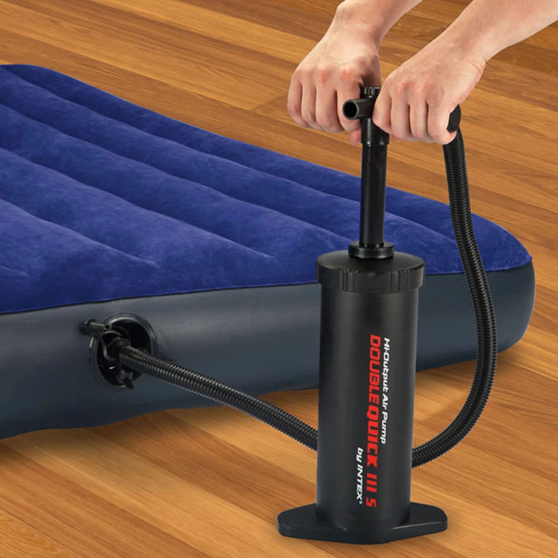 Intex 68614 Hinchador de Mano/pie de Doble Velocidad, 36 cm