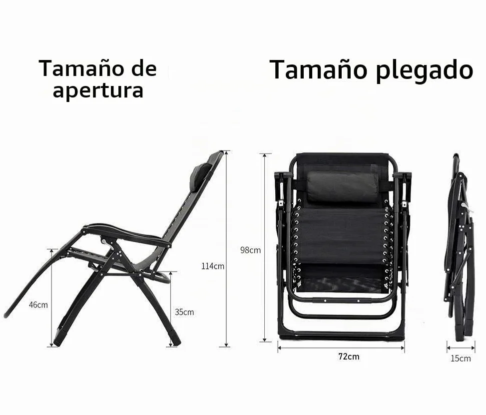 Sillas de Gravedad Cero Sillas extragrandes para Personas de Trabajo Pesado, sillones reclinables de Patio Extra Anchos Tumbona para Tomar el Sol en la Playa, Soporte 440 lbs.