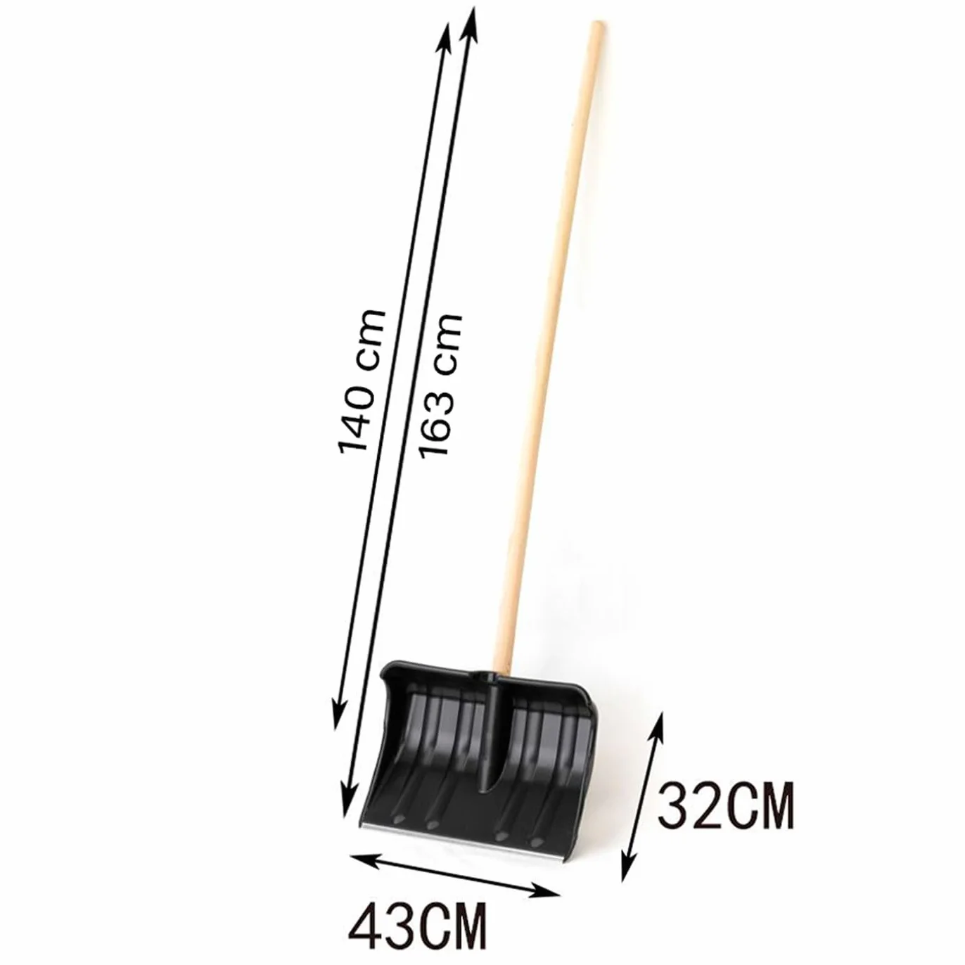 Acan Tradineur Pala quitanieves Mango Madera 140 cm Negro 163 x 43 cm