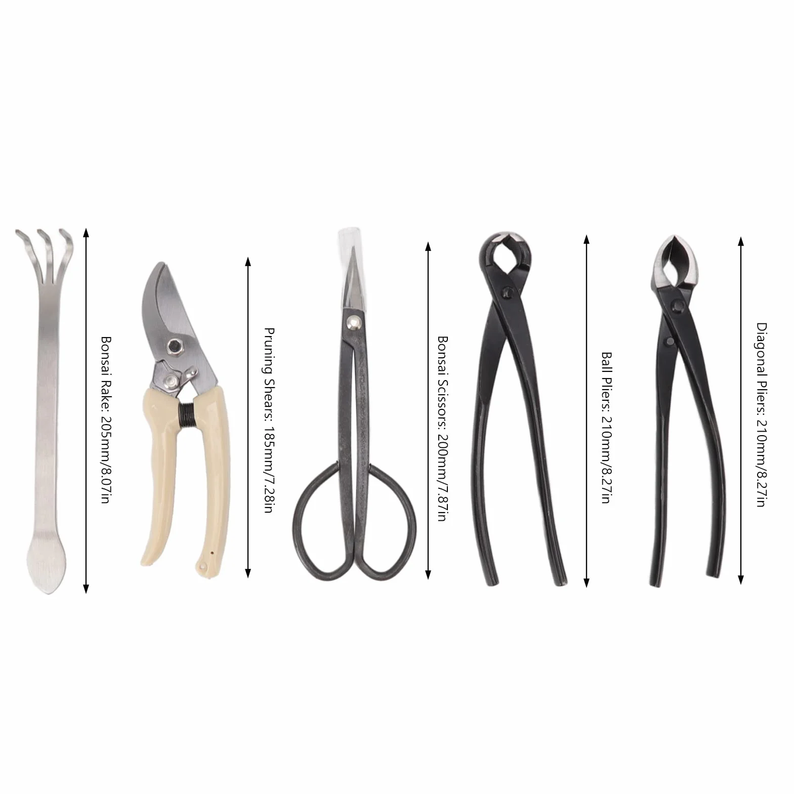 Juego de Herramientas para Bonsái de 5 Piezas, Kit de Herramientas para Principiantes de árboles de Jardinería, Kit de Cuidado para Principiantes de Bonsái que Incluye Tijeras para Bonsái, Tijeras de