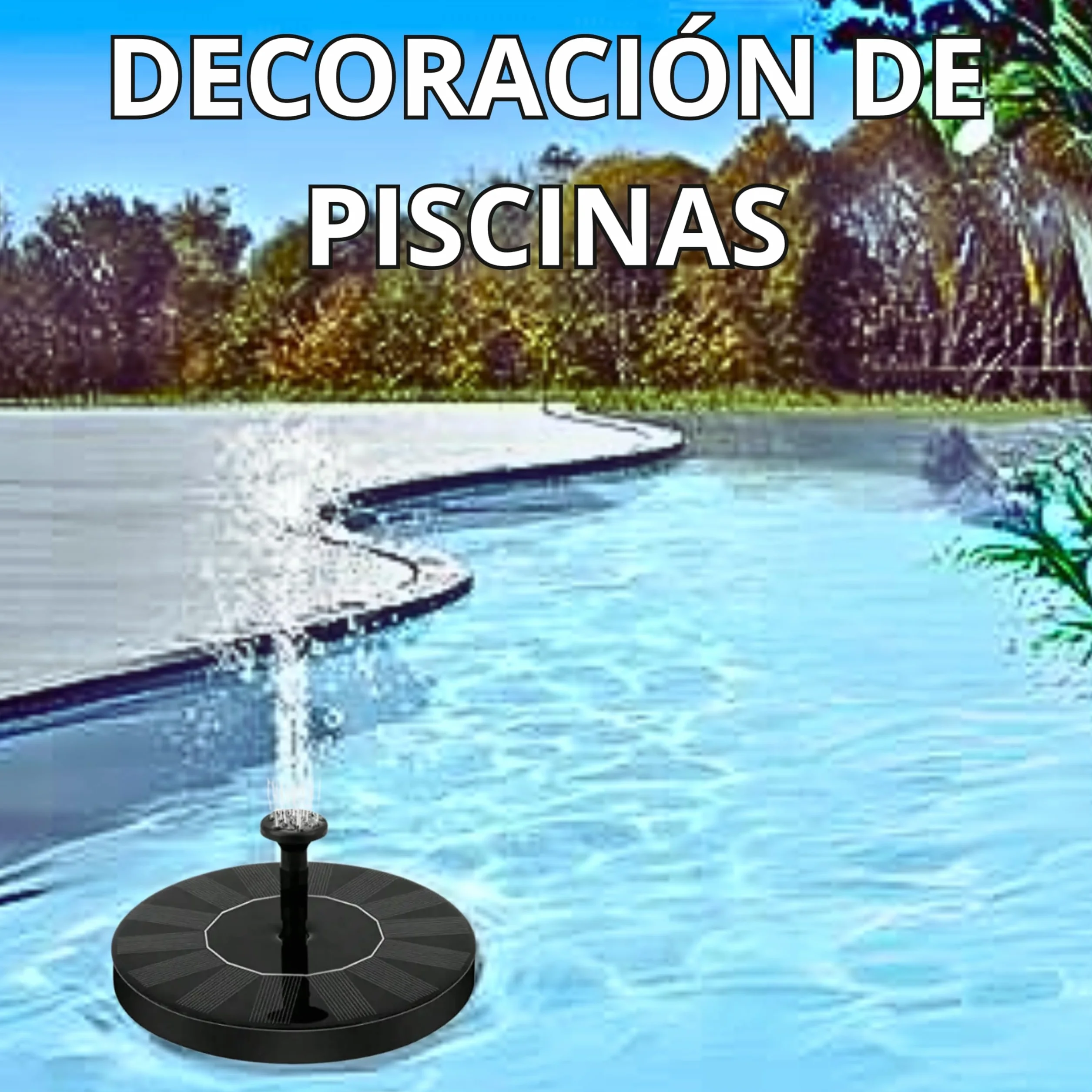 Fuente Solar Autónoma para Decorar Jardines, Maceteros, Piscinas y Bebederos de Pájaros para días soleados