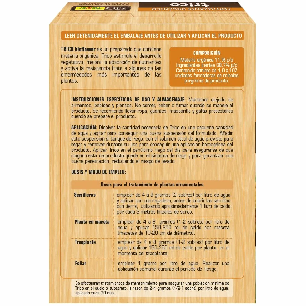 Bioflower Tricodermas Fertilizante Orgánico 4 Unidades x 2g