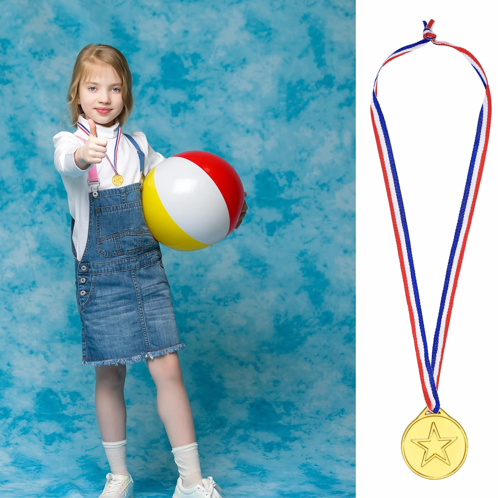 Medallas Niños Oro Plástico Dorado Premios Ganador Cumpleaños Fiesta Deporte 30 Piezas