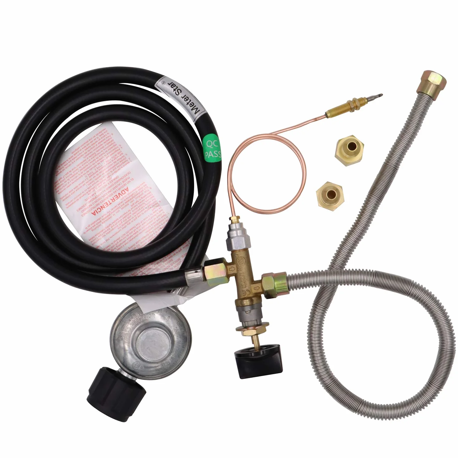 METER STAR Válvula reguladora de sistema de válvula de control de gas propano con manguera