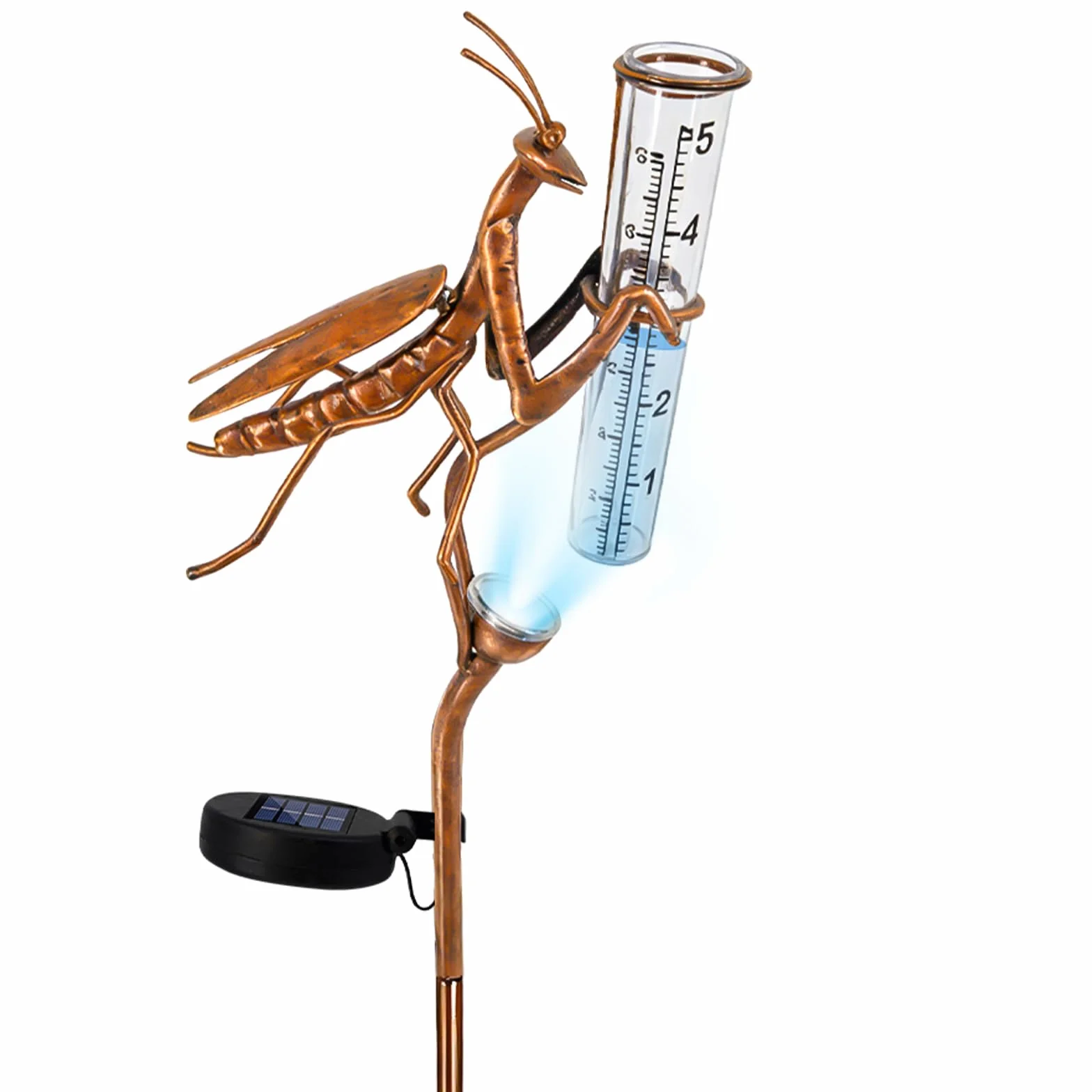 Pluviómetro de cristal para jardín H 61 cm a prueba de heladas con varilla