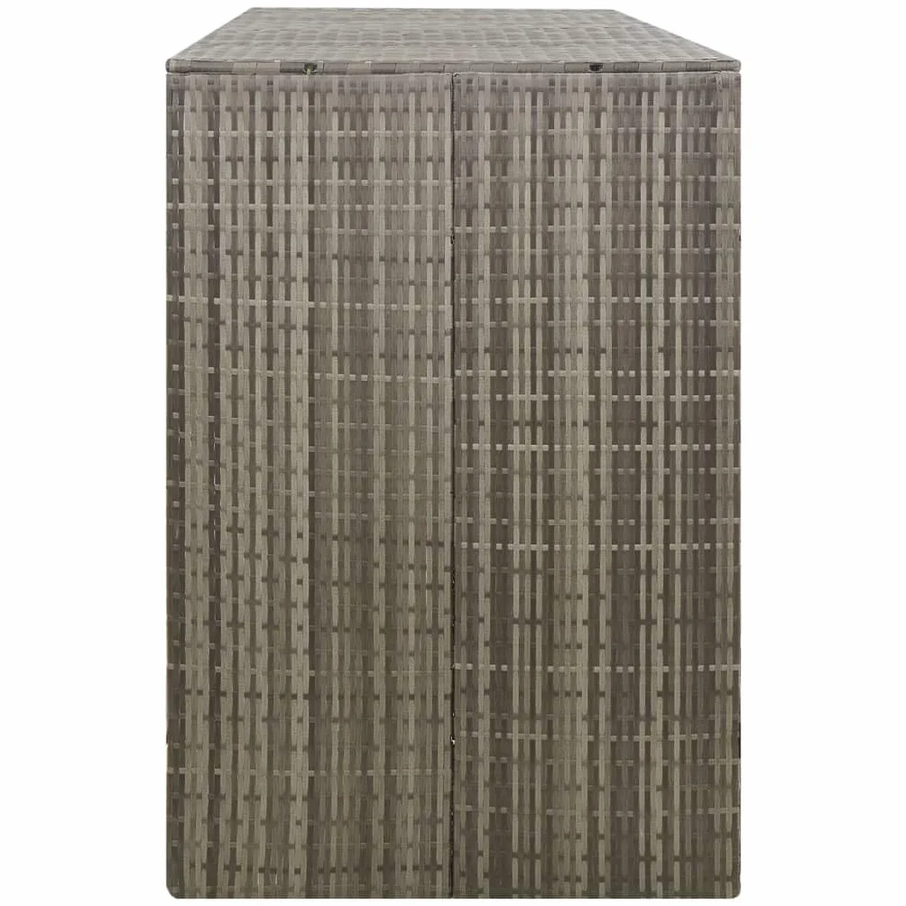 vidaXL Cobertizo Triple para Contenedores de Basura Ratán PE Gris 207x80x117 cm