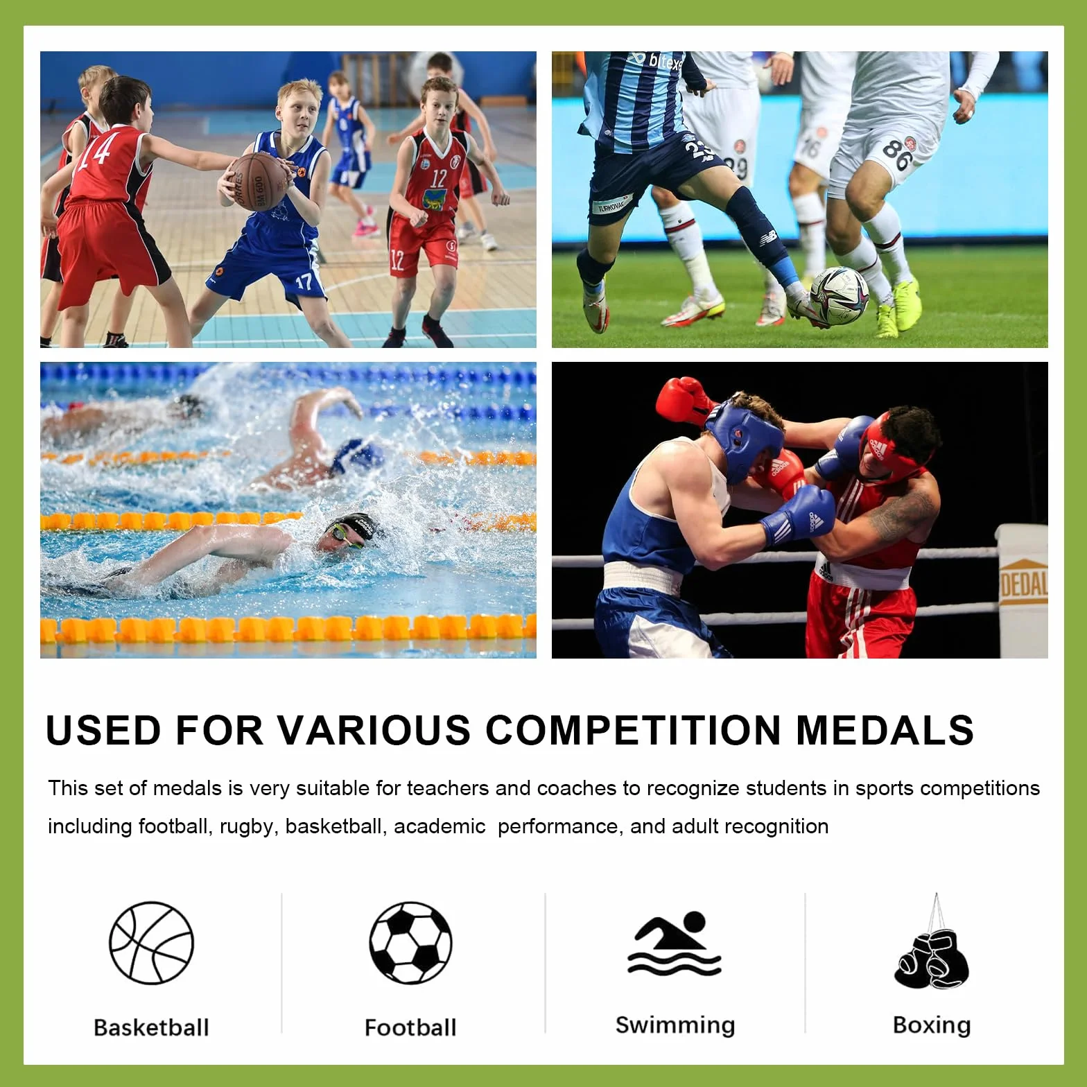 Medallas de Metal Oro Plata Bronce con Cintas para Niños Adultos Juegos Escolares Fútbol