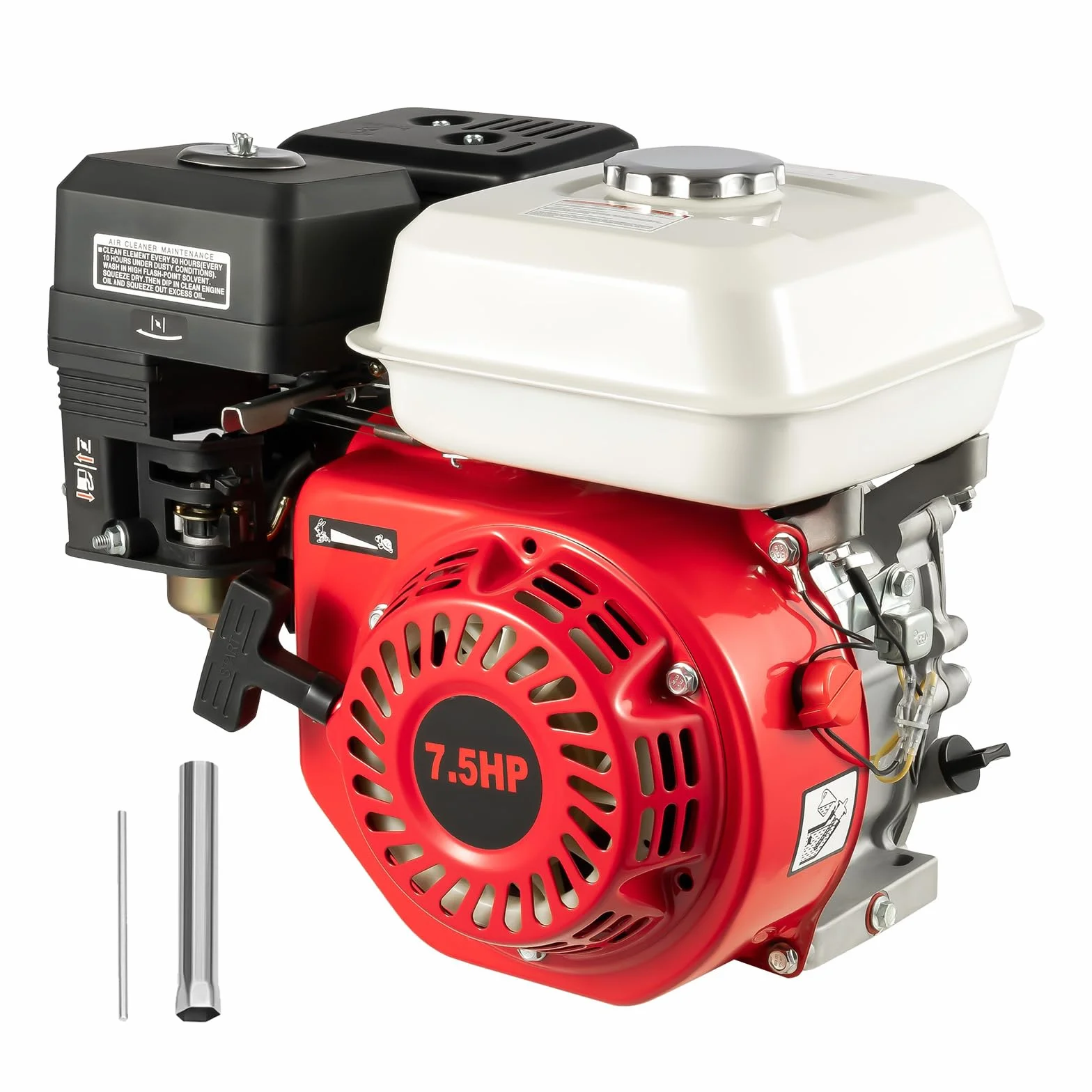 Motor de gasolina de 7,5 CV, 4,8 kW, 4 tiempos, 212 CC, motor de gasolina monocilindro, motor de karts, motor de accionamiento con eje de 20 mm de diámetro, protección contra la falta de aceite