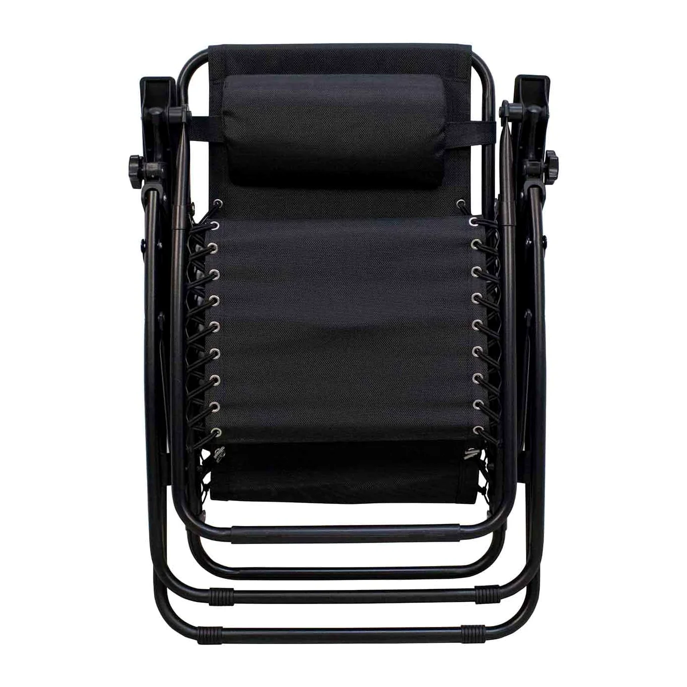 AC - Tumbona Plegable para Playa, Jardín | Silla para Terraza - Reclinable y Regulable. Color Negro. 90 x 66 x 108 cm.