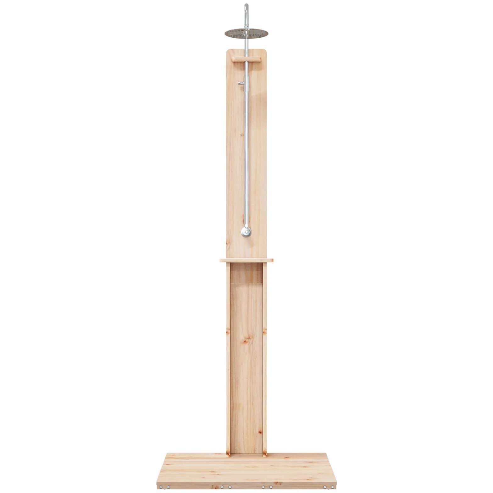 vidaXL Ducha Exterior Natural Pino Macizo 75x76x217 cm Independiente Moderna para Jardín Terraza Resistente al Clima