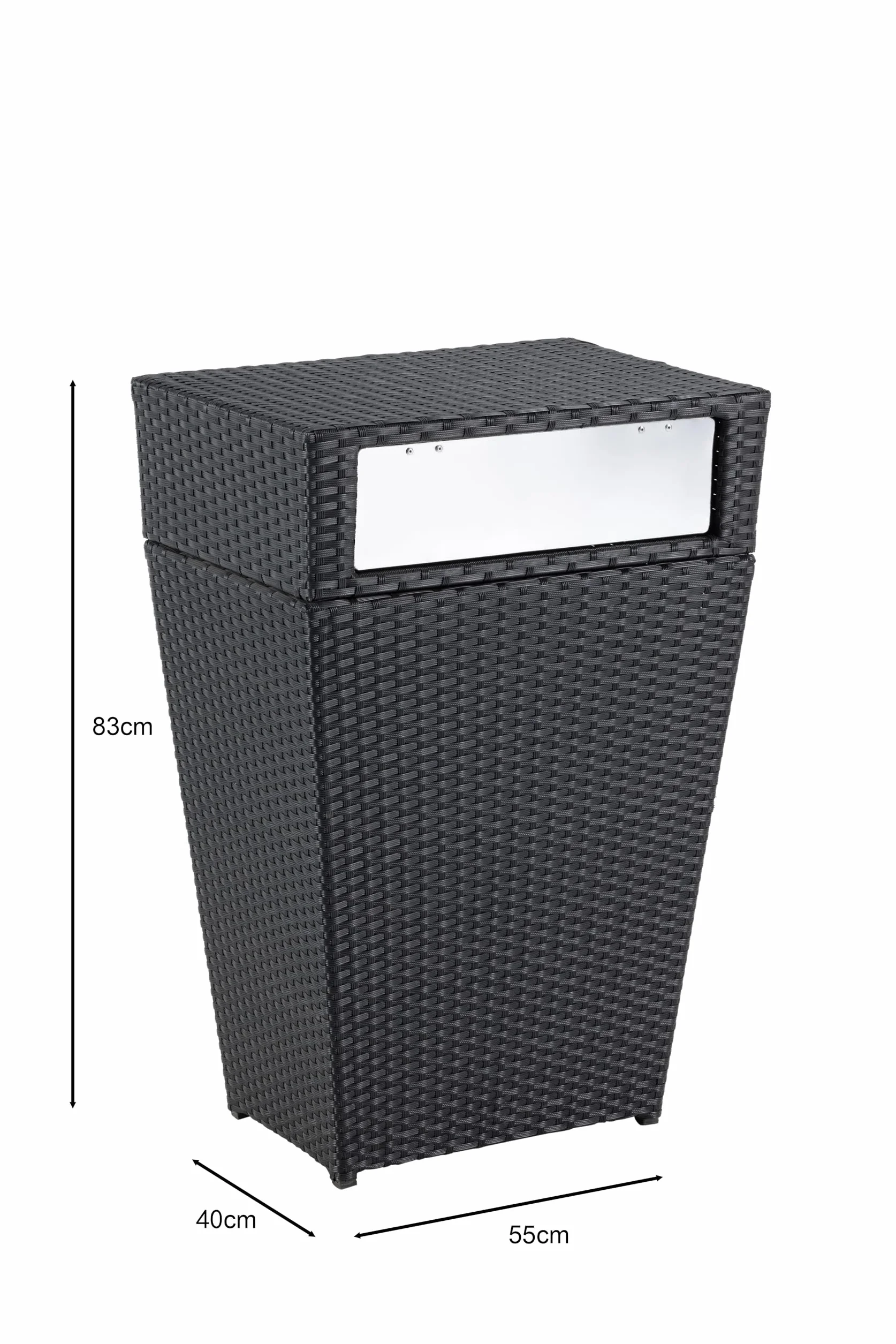 METRO Professional Papelera Barbados 80 L negro acero ratán PE