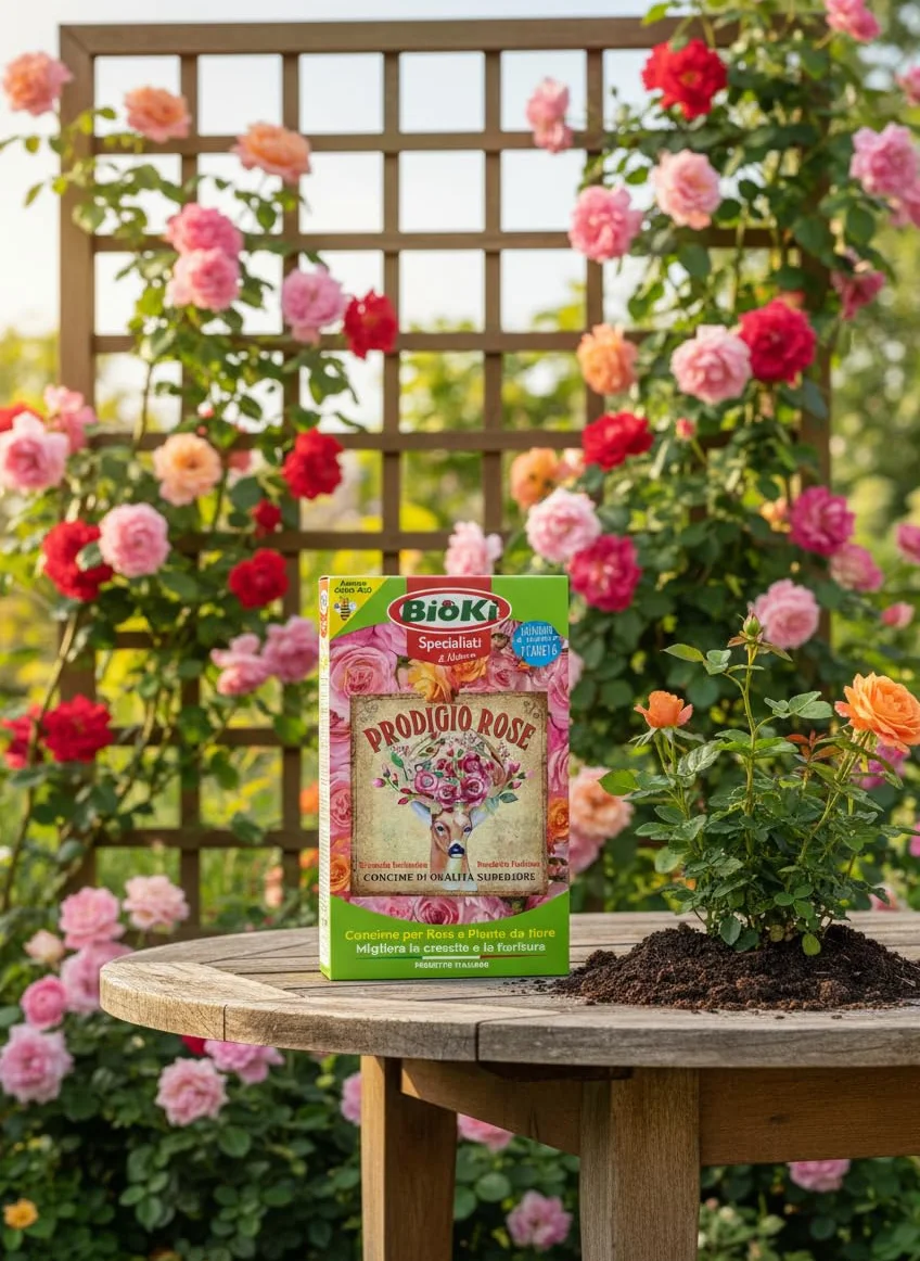 Bioki Prodigio Rose Abono mineral para rosas y plantas florales 900 g