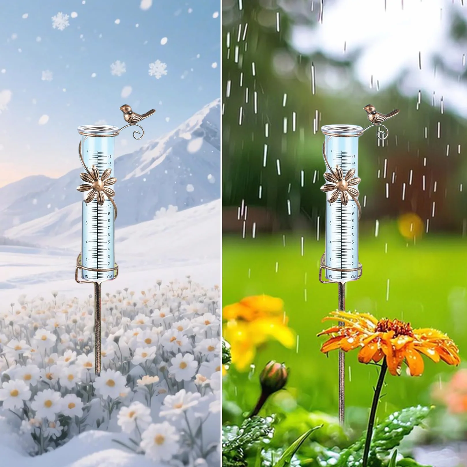 Pluviómetro Exterior con Escala para Medir Precipitaciones Jardinería