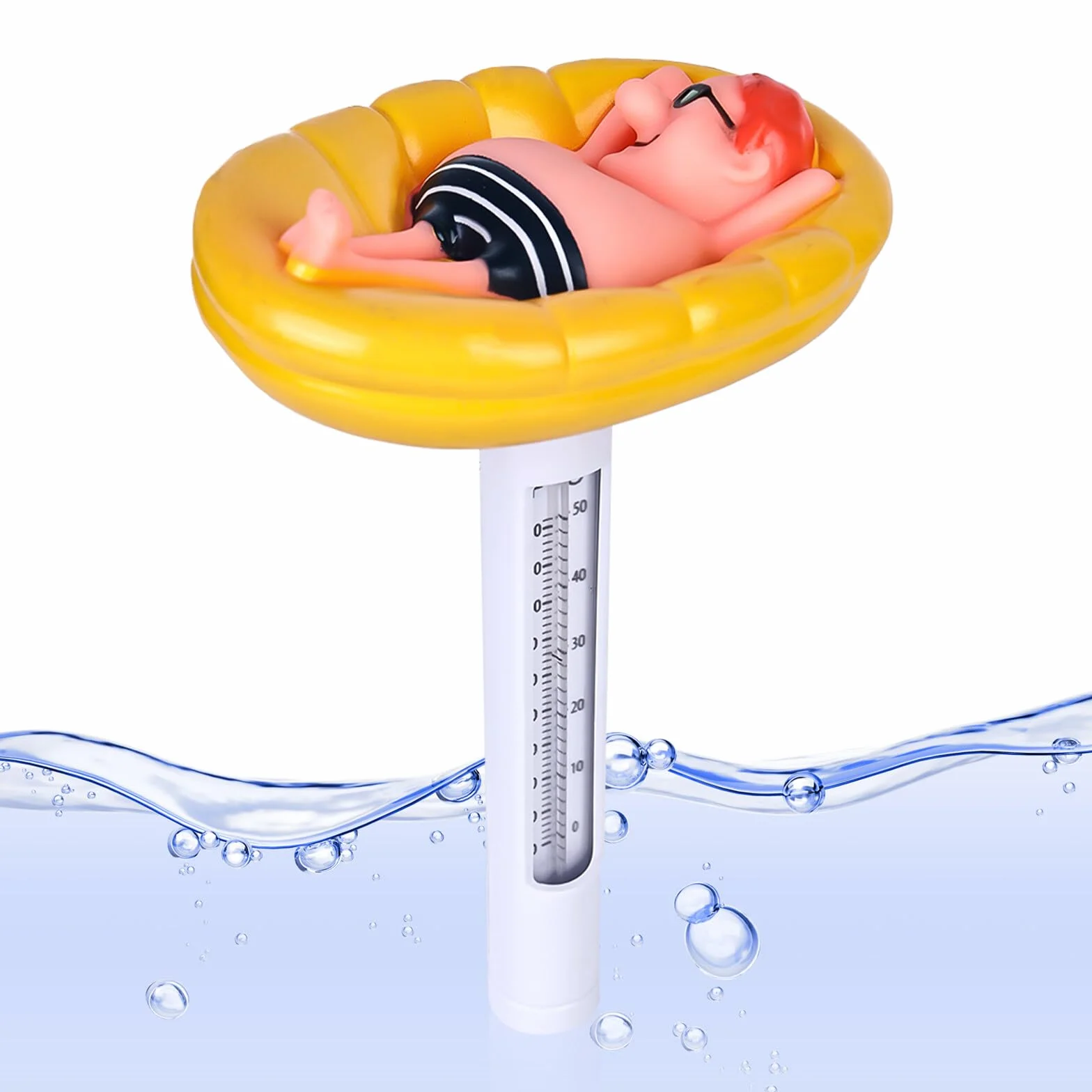 BAIFULAI Termómetro Flotante para Piscina Resistente a la Rotura Agua Amarillo
