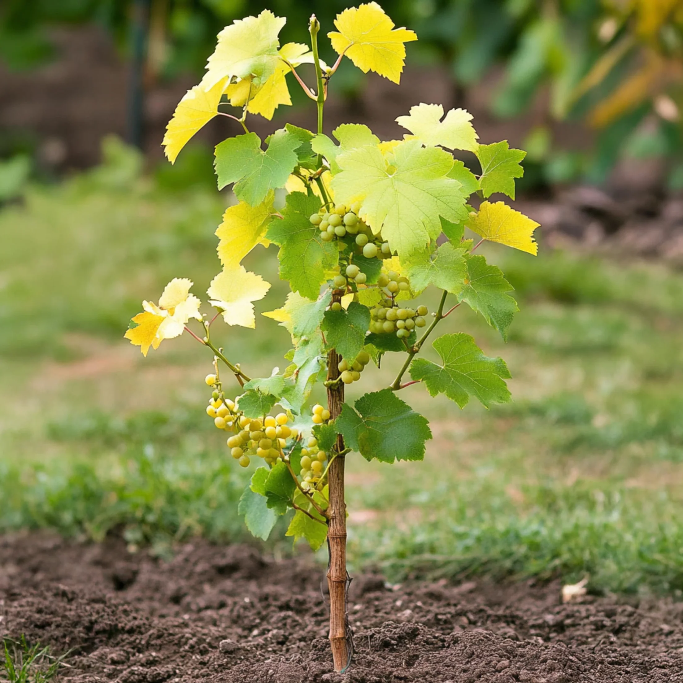 Vitis Vinifera Uva Blanco Set de 3 Maceta 9cm Altura 25-40cm
