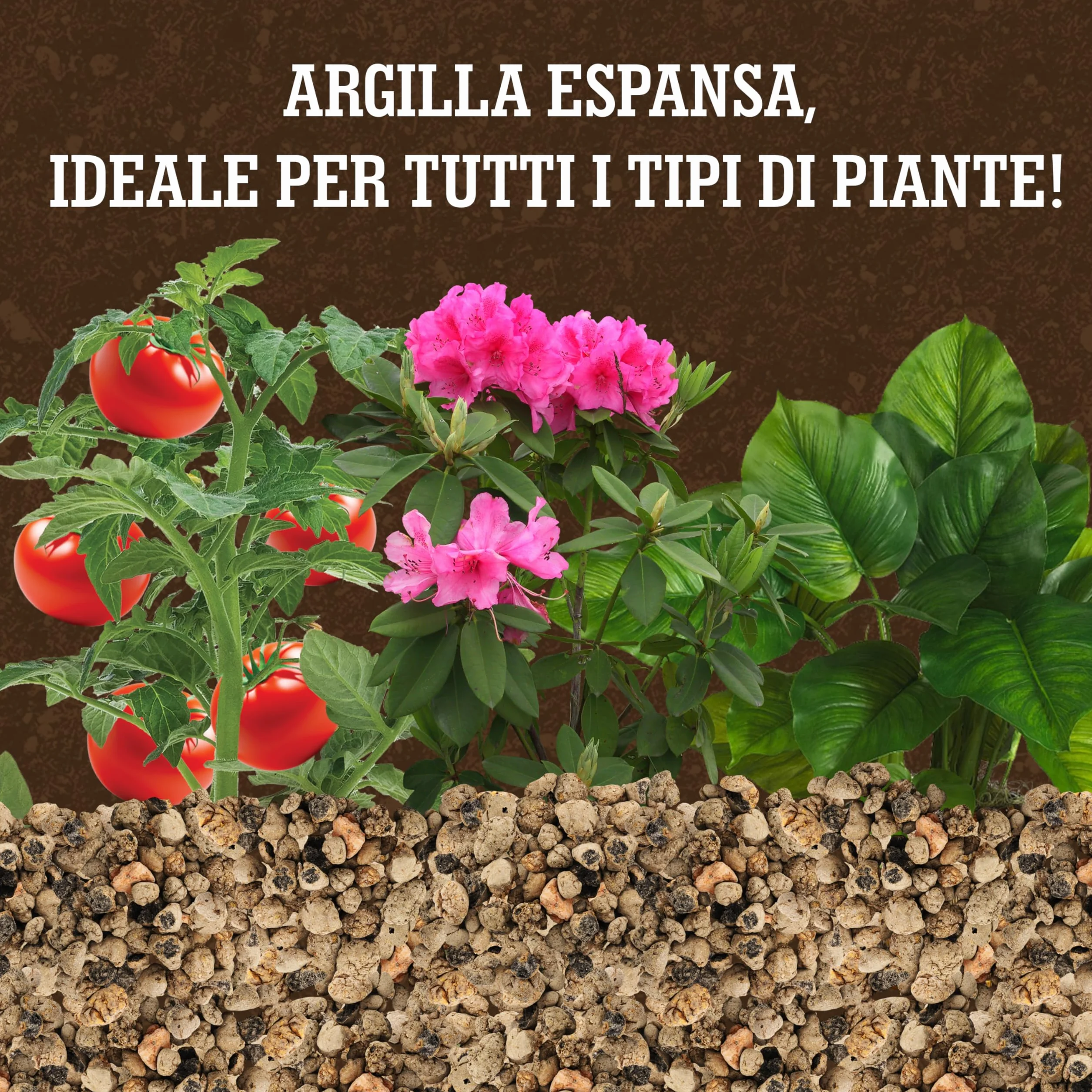 Arlita para Plantas Arcilla Expandida LERAVA (3L) Piedra Volcánica Decorativa y Sustrato de Drenaje