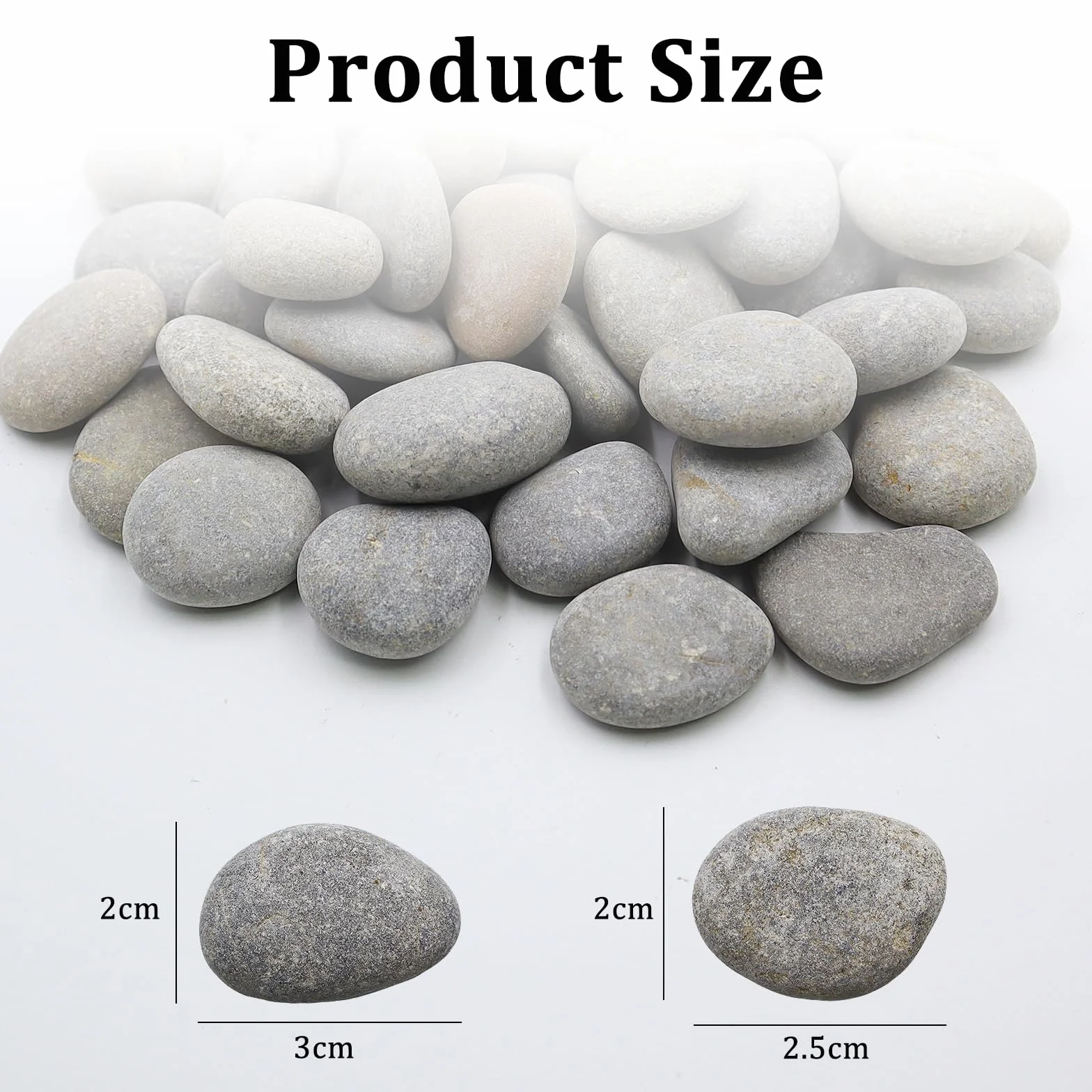 CATELL 50 piezas guijarros para pintar, 1-3 cm piedras planas naturales para decoración jardín