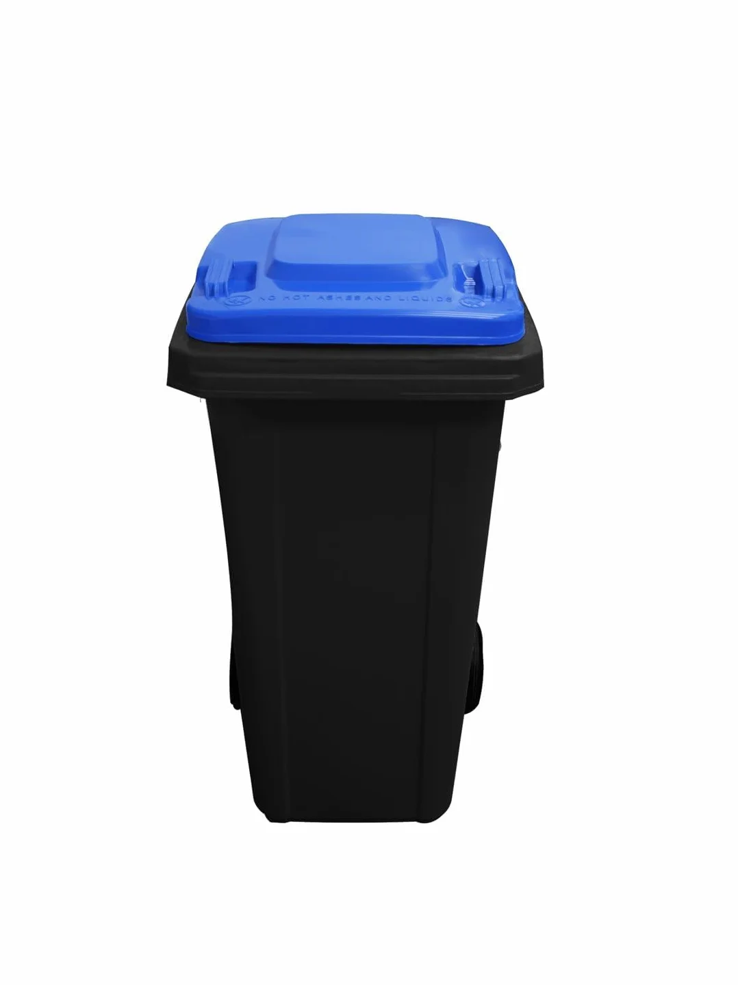 Ecodiseño Jardín Contenedor Basura Reciclable 120L 2 Ruedas Tapa Azul