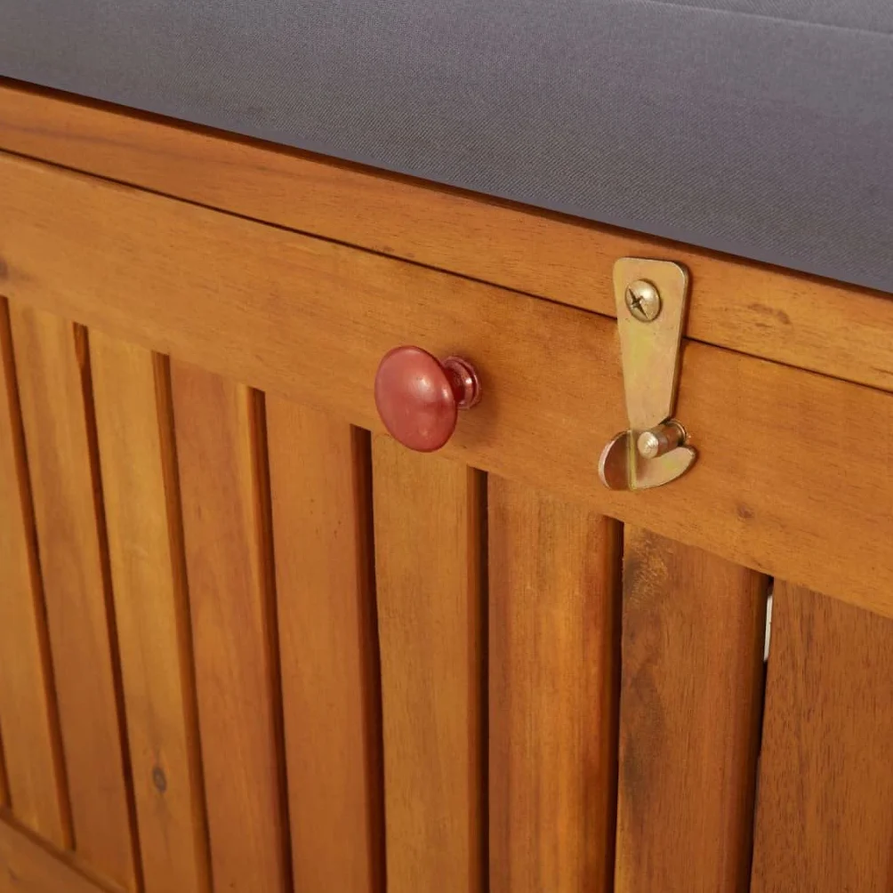 vidaXL Banco de Almacenaje con Cojín Madera Maciza de Acacia 170 cm