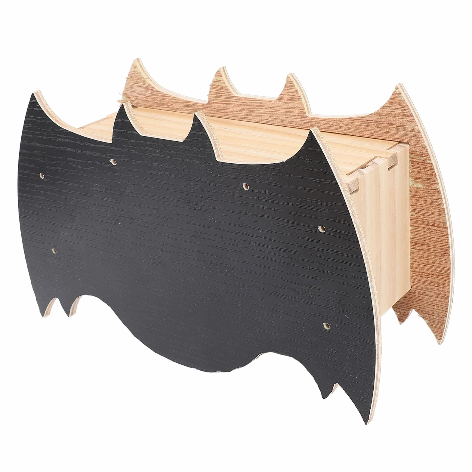 Elegante Casa de Madera para Murciélagos, Refugio Hábitat Montado Pared Durante,Caseta Bat Box Sin Tratar,Resistente Intemperie con Medio Ambiente Patio Jardinería Fácil