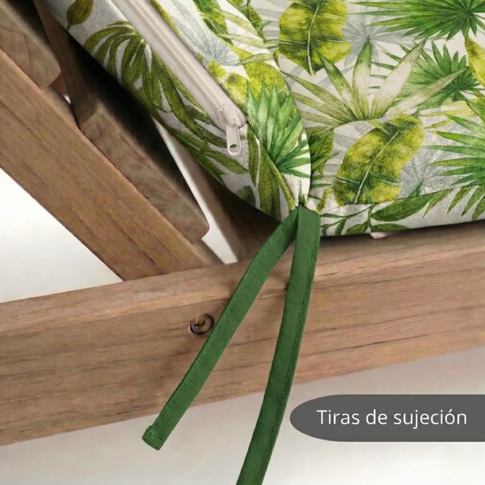 Cojín para Silla de Exterior en Forma de Guitarra Pack 4 Unidades 50x92x3,5 cm con Cremallera y Cordones Ajuste