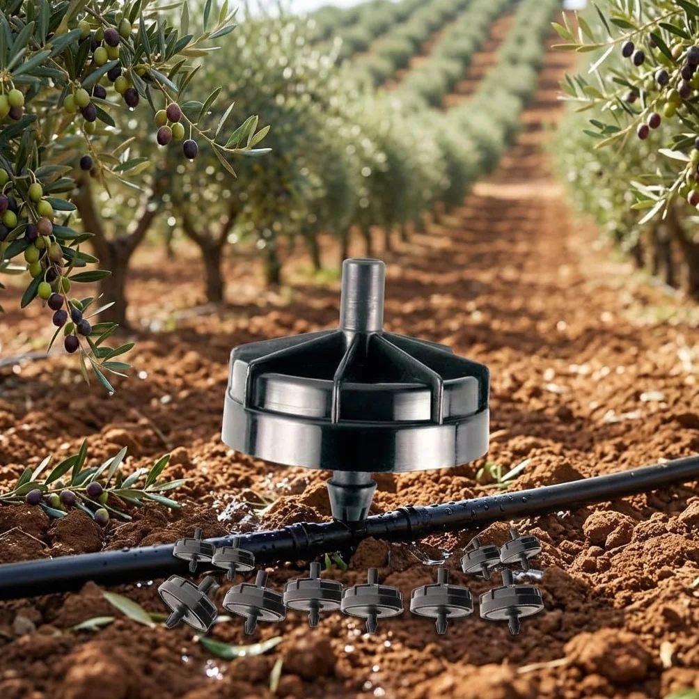 Suinga 200 x GOTERO 3 L/H AUTOCOMPENSANTE y ANTIDRENANTE. Gotero Seta para riego agricola. Gotero para pinchar. Gotero pinchado, Negro