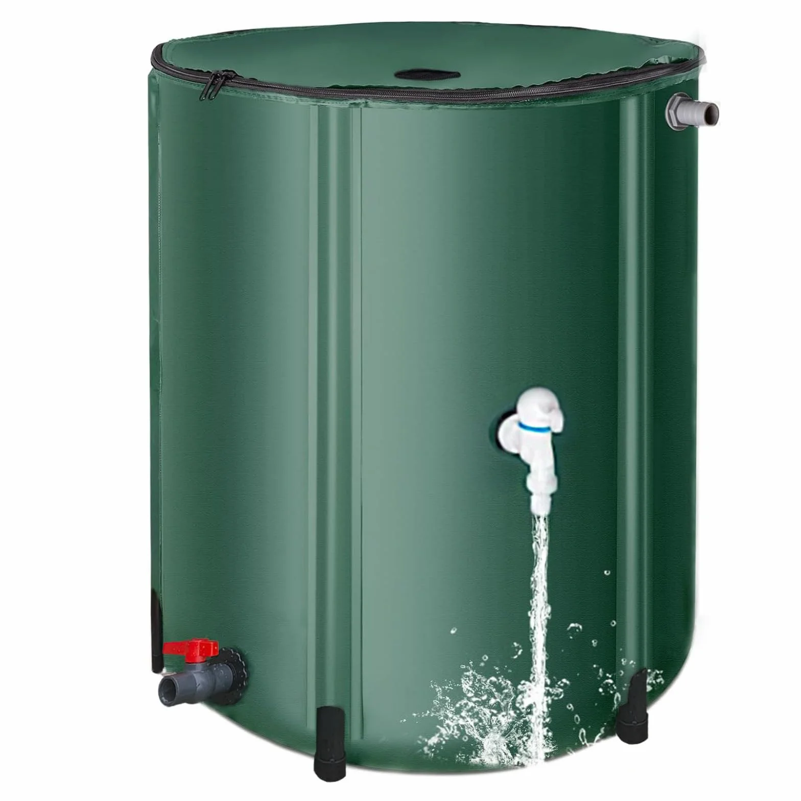 Barriles De Lluvia para Jardín, Sistema Plegable De Recolección De Agua De Lluvia De 50-100 L con Grifo Y Tapa con Cremallera, Depósito Portátil De PVC para Riego De Jardín Y Uso De Emergencia. 50L