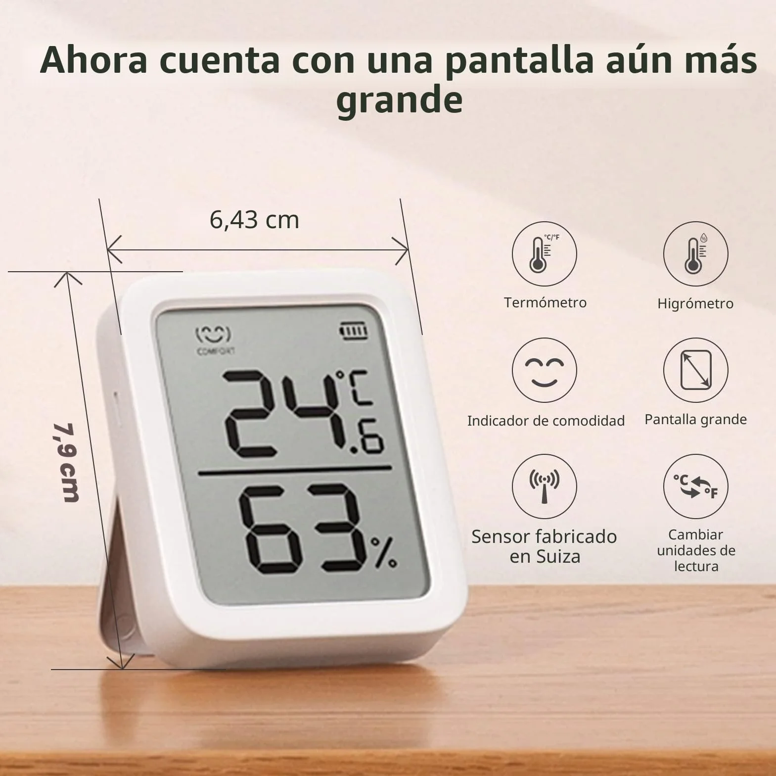 SwitchBot Termómetro e Higrómetro de Interior, Sensor de Temperatura y Humedad con Alerta Inteligente, Bluetooth, Juego de 2