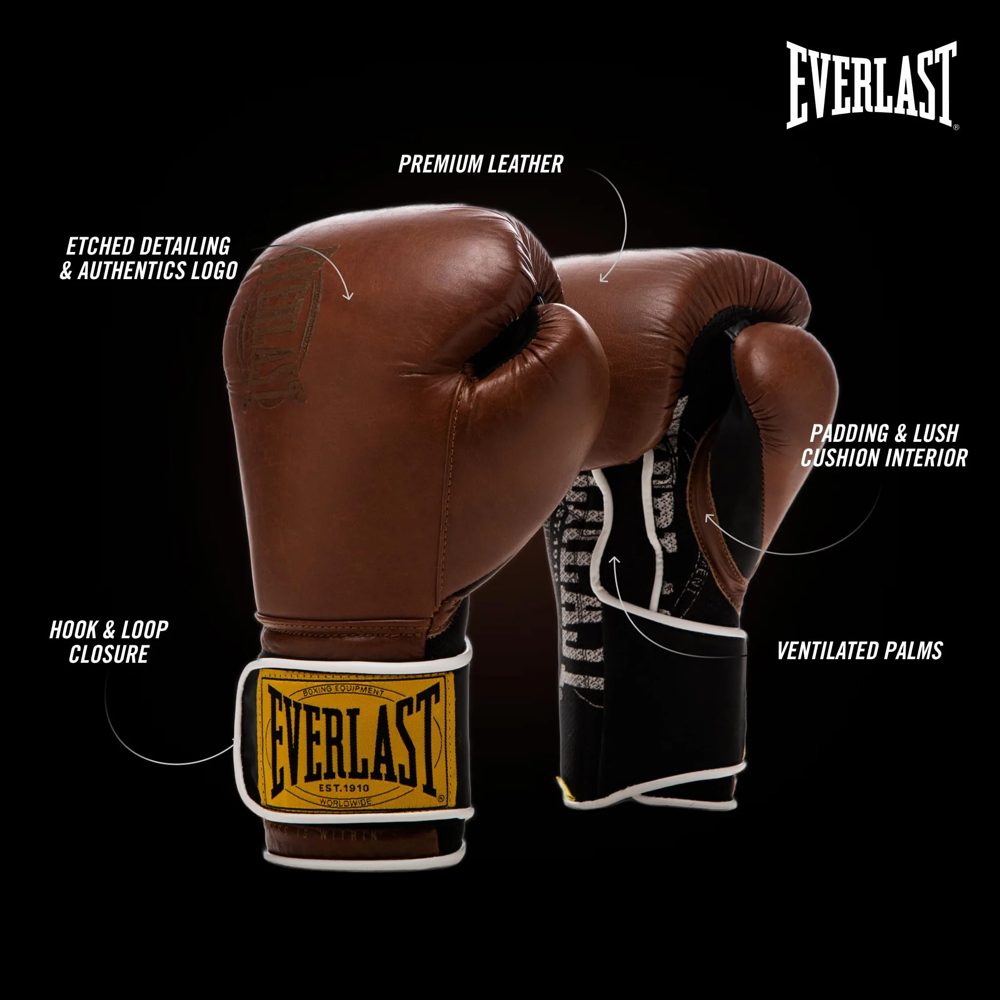 Everlast Guantes de Boxeo 1910 para Hombres y Mujeres Entrenamiento Bolsa Pesada