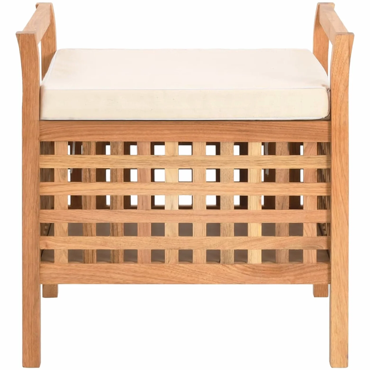 Fasba Banco de Almacenamiento de Madera con Cojín - Natural | para Pasillo, Dormitorio y Baño | Robusto y de Gran Capacidad