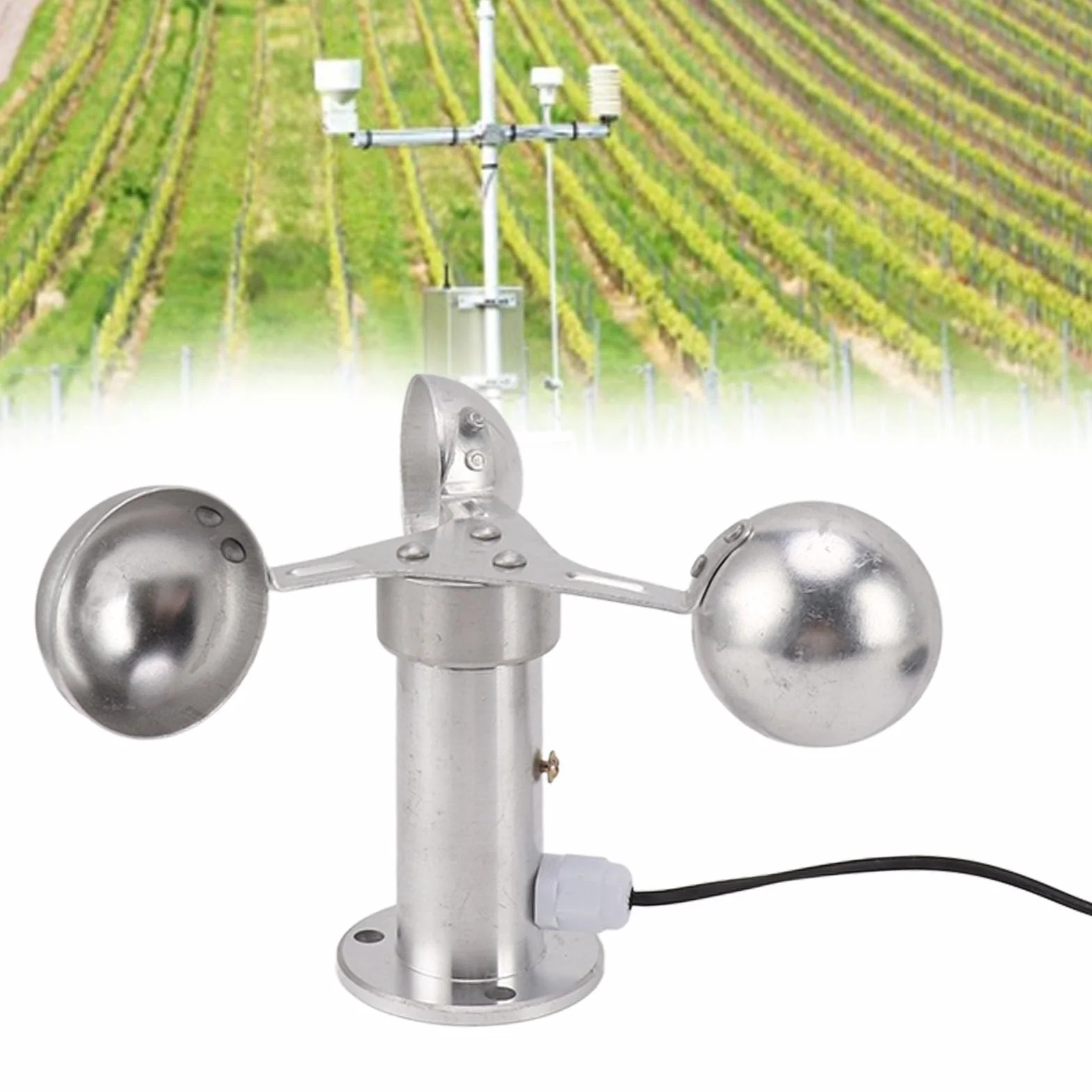 Anemómetro Sensor De Viento Aleación De Aluminio 3 Tazas 0-3,8 V