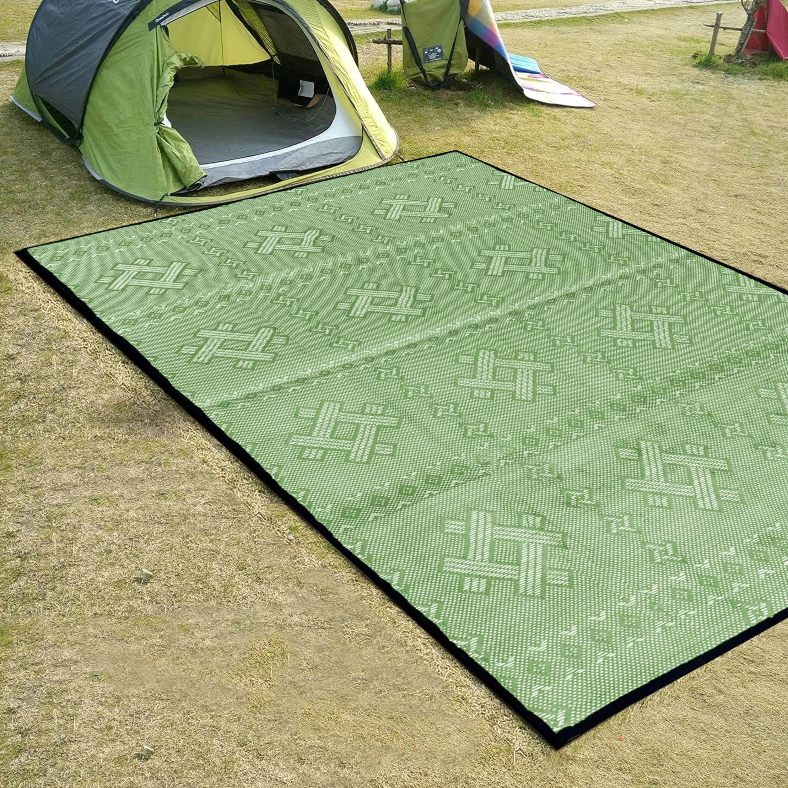 ARSUK Alfombra de Plástico para Exterior 150x100 cm Grande Lavable Resistente UV