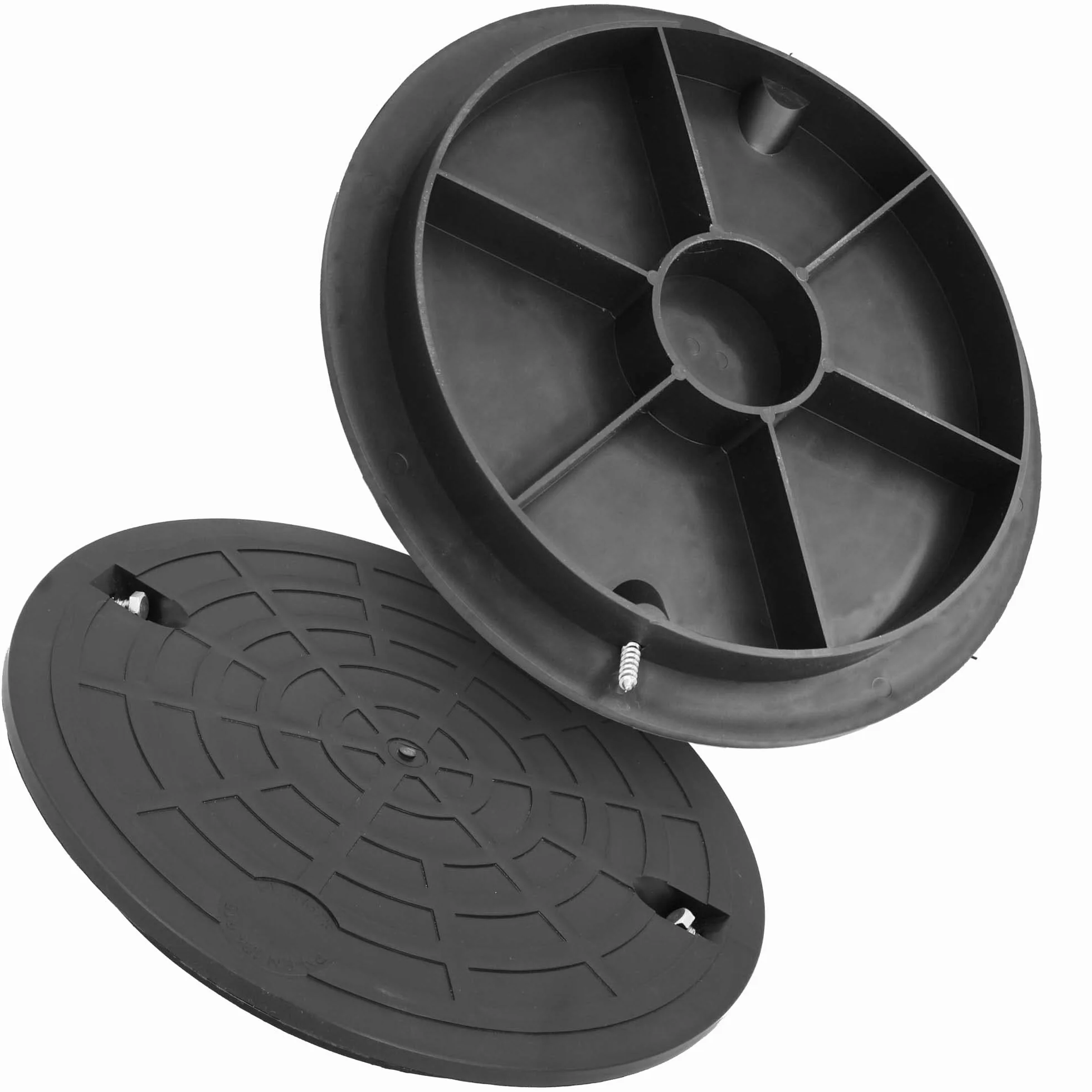 Tapa redonda de plástico PP DN315 Kl.A15 1,5 t para alcantarilla cisterna negro