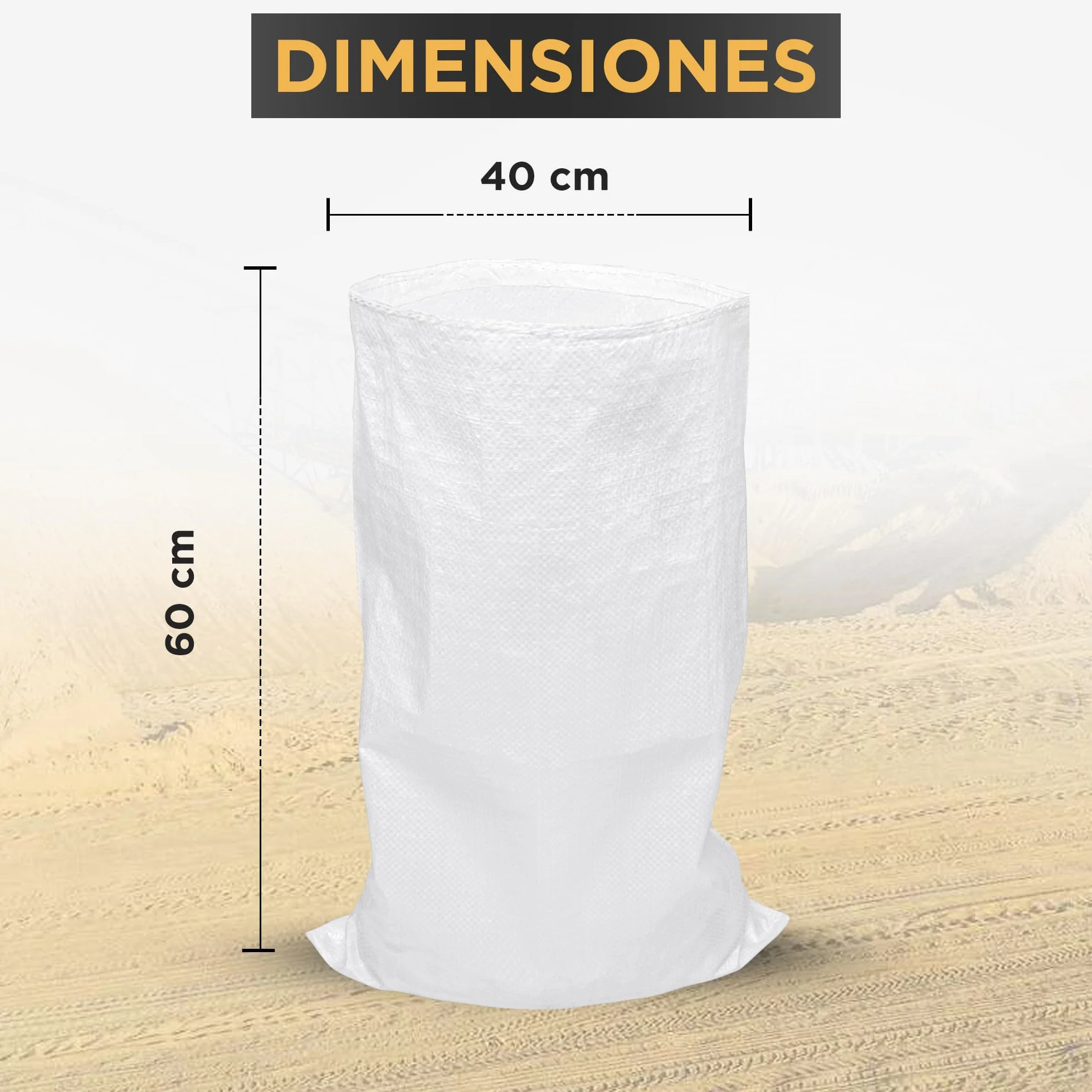 Sacos para Escombros de Obra Pack 20 - 40x60 cm - Capacidad 20 kg - Rafia