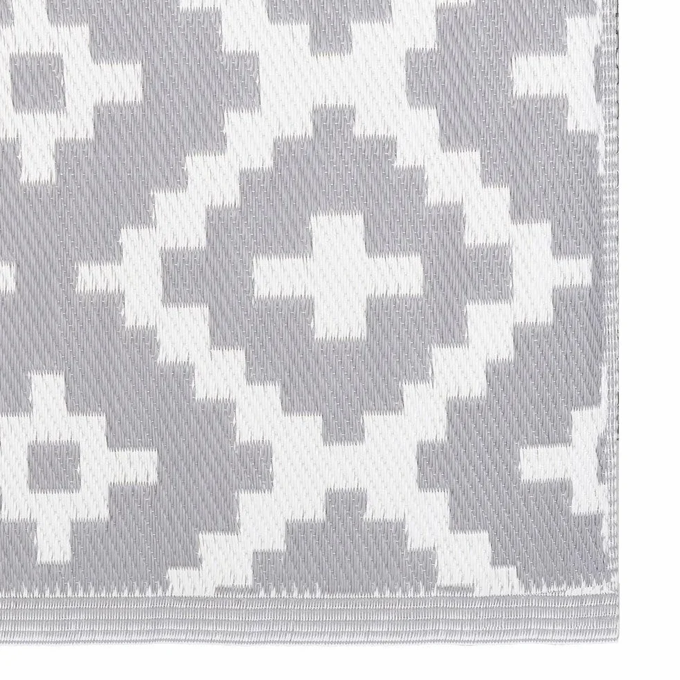 LOLAhome Alfombra jardín Rombos Paros Polipropileno Trenzado Gris 140x200 cm