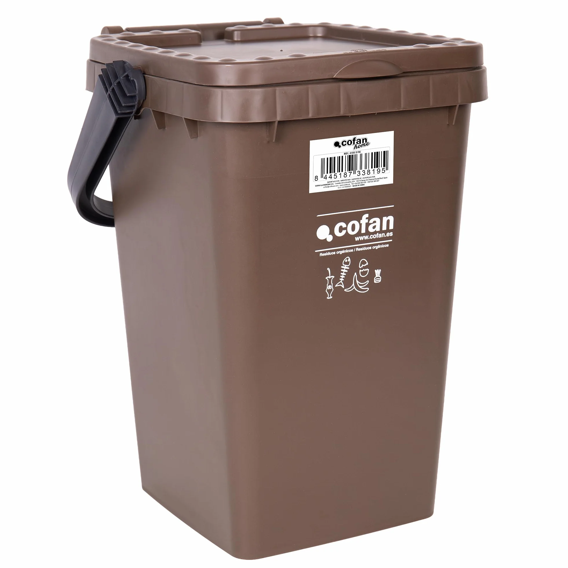 Cofan Contenedor Marrón Ravioli 25L Para Residuos Orgánicos