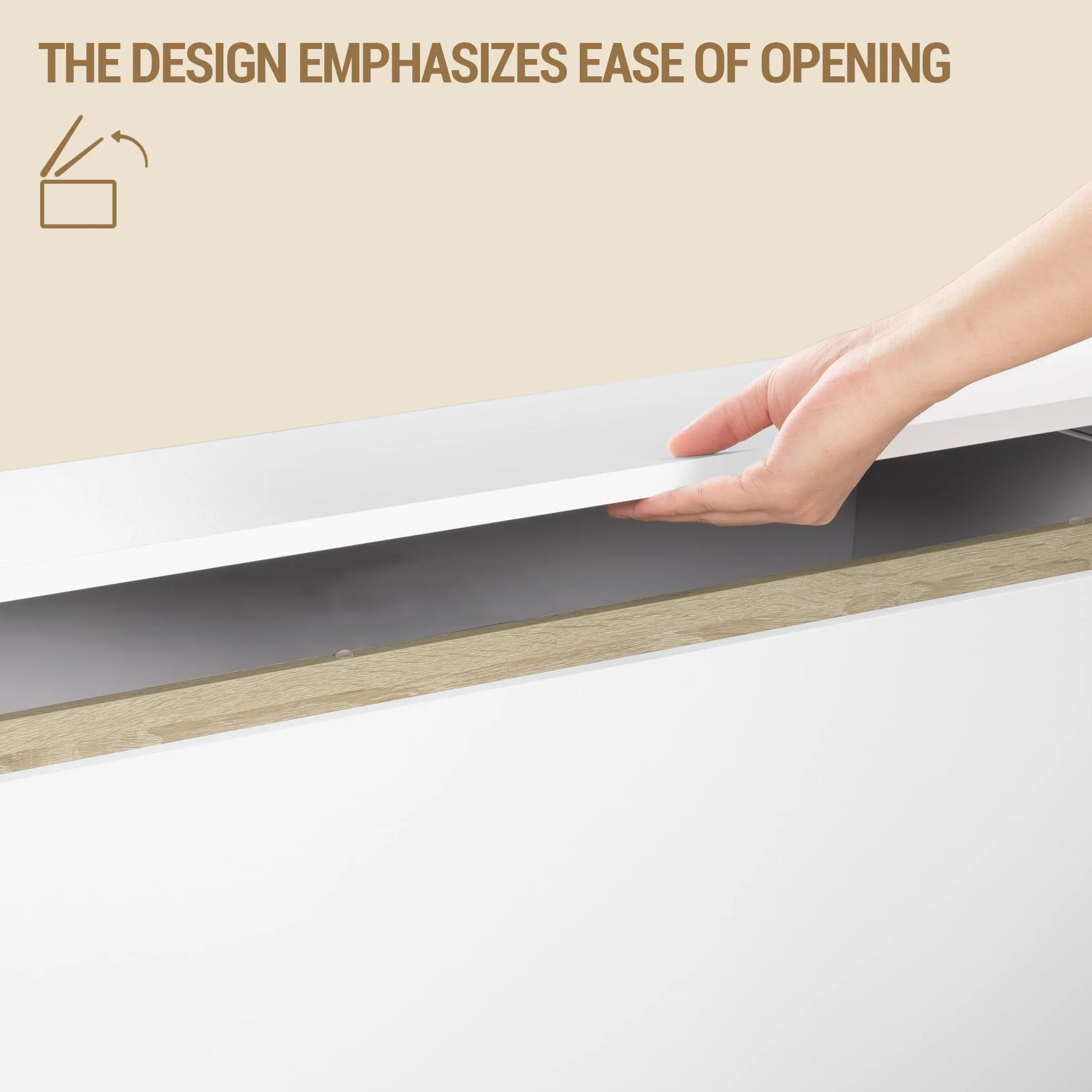 Hzuaneri 120cm Baul Almacenaje con Doble Puerta, Banco Espacio Interior, 40x120x47 cm, Blanco