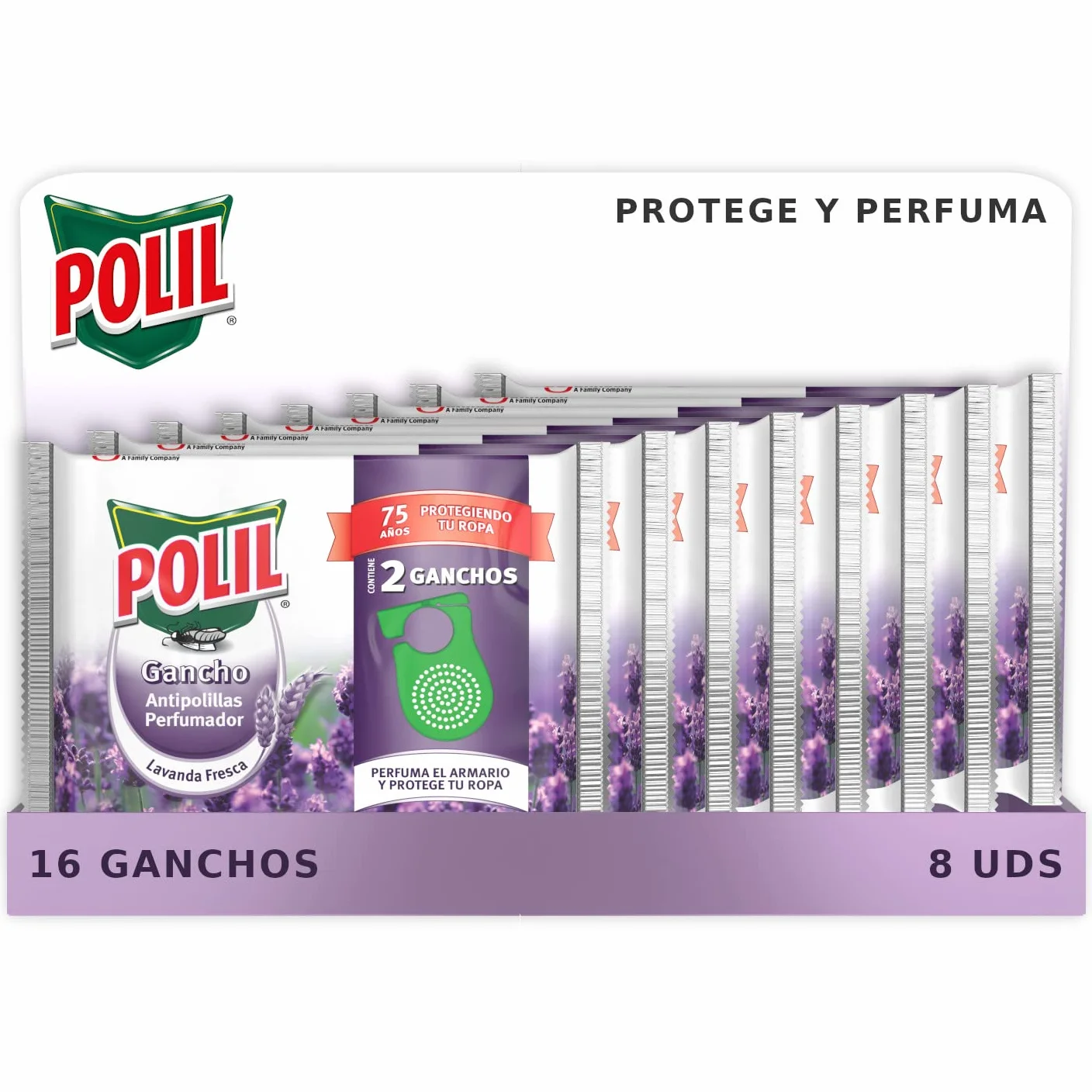 POLIL Raid Pack Ganchos Perfumados Lavanda Fresca 16 Unidades
