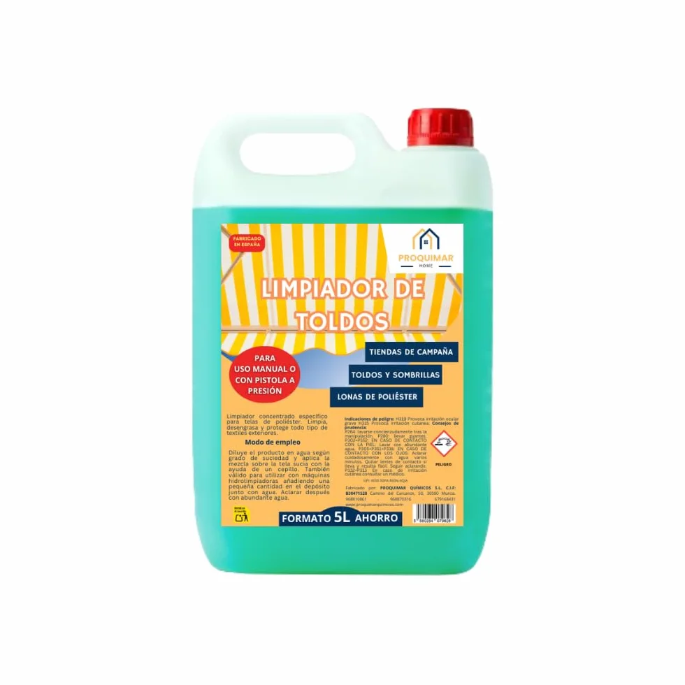 Limpiador Concentrado de Toldos y Lonas 5L Profesional para Hidrolimpiadoras