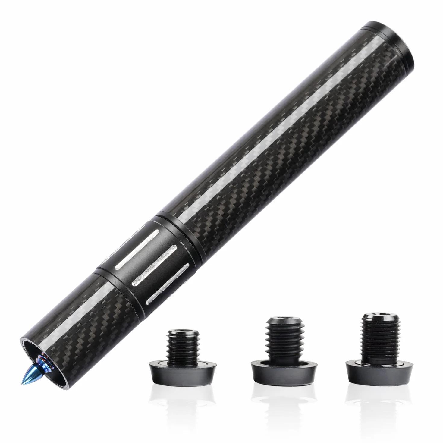 KONLLEN Pool Cue Extension Carbon Fiber Billiards Cue Extension with 3 Bumpers