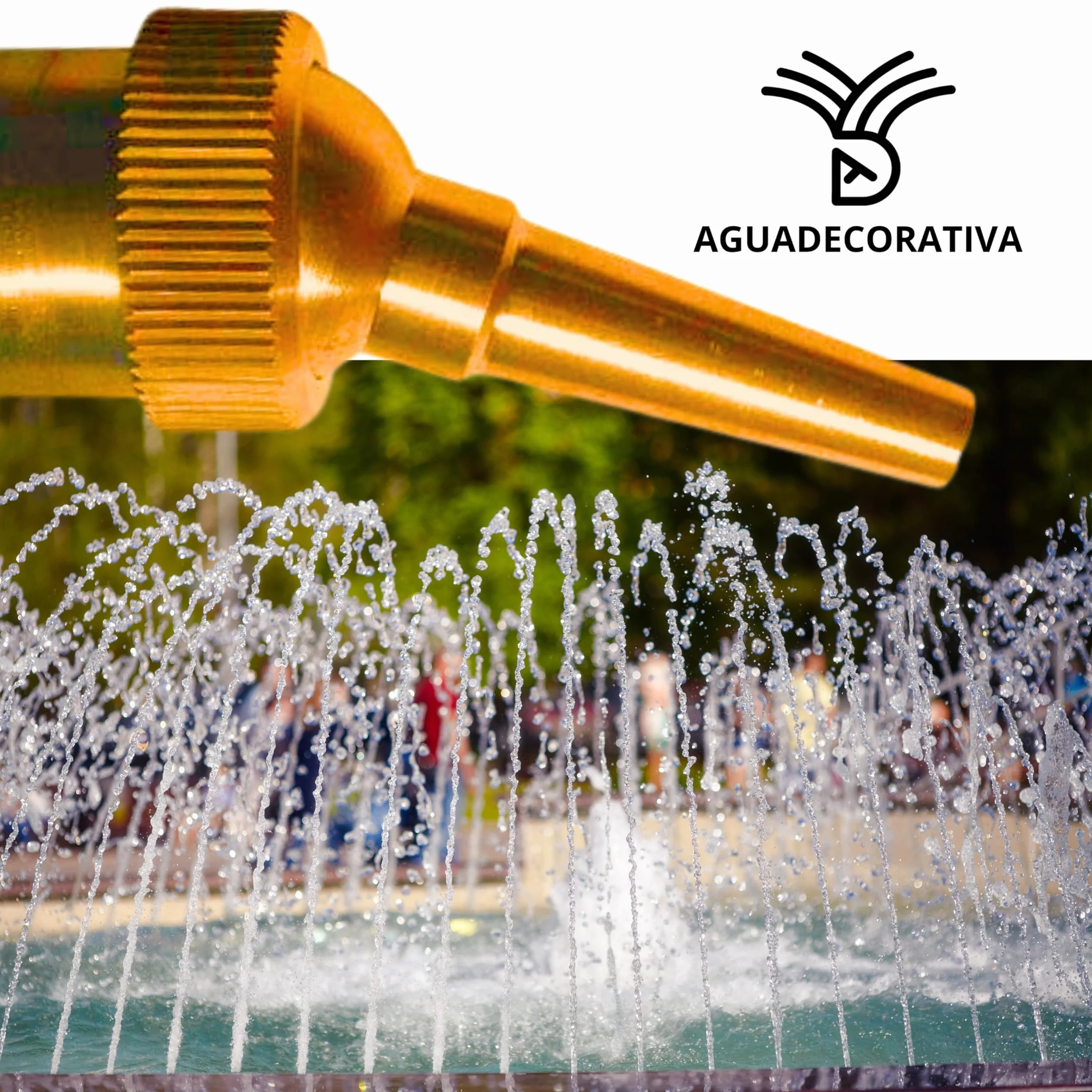 Boquillas para Fuentes de Jardín - Chorro cristalino de Lanza con rótula de 5 mm Rosca 1/2" BSSPT (Latón)